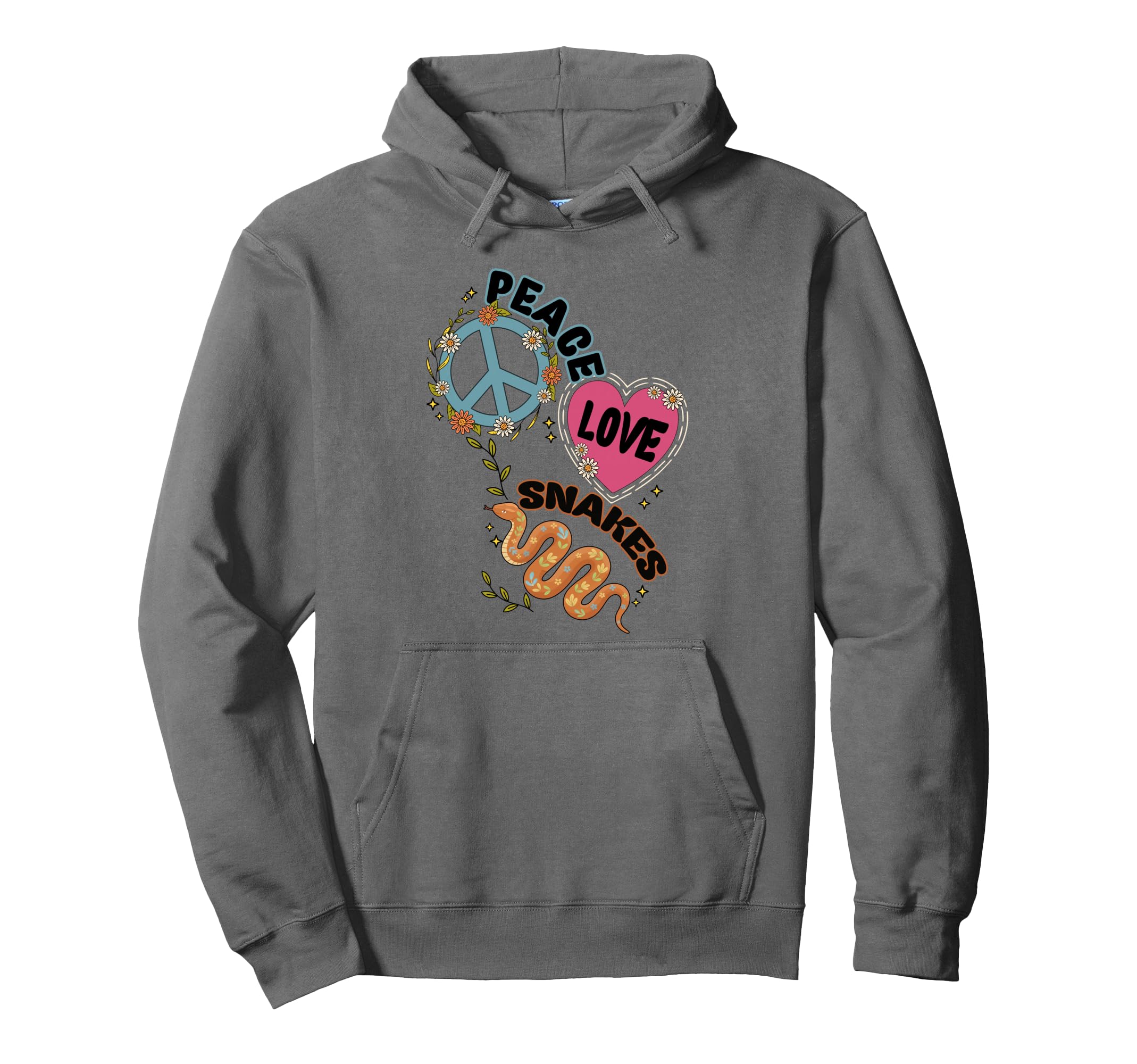 Peace Love Snakes 70S Boho Serpent Hoodie - Aesthetic Graphic Men Women - T-Shirt, Sweatshirt, Hoodie