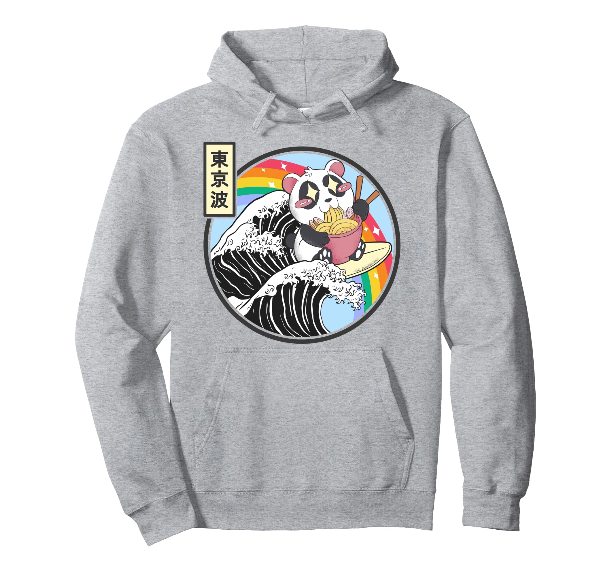 Panda Bear Ramen Japanese Wave Hoodie - Novelty Apparel Men Women - T-Shirt, Sweatshirt, Hoodie