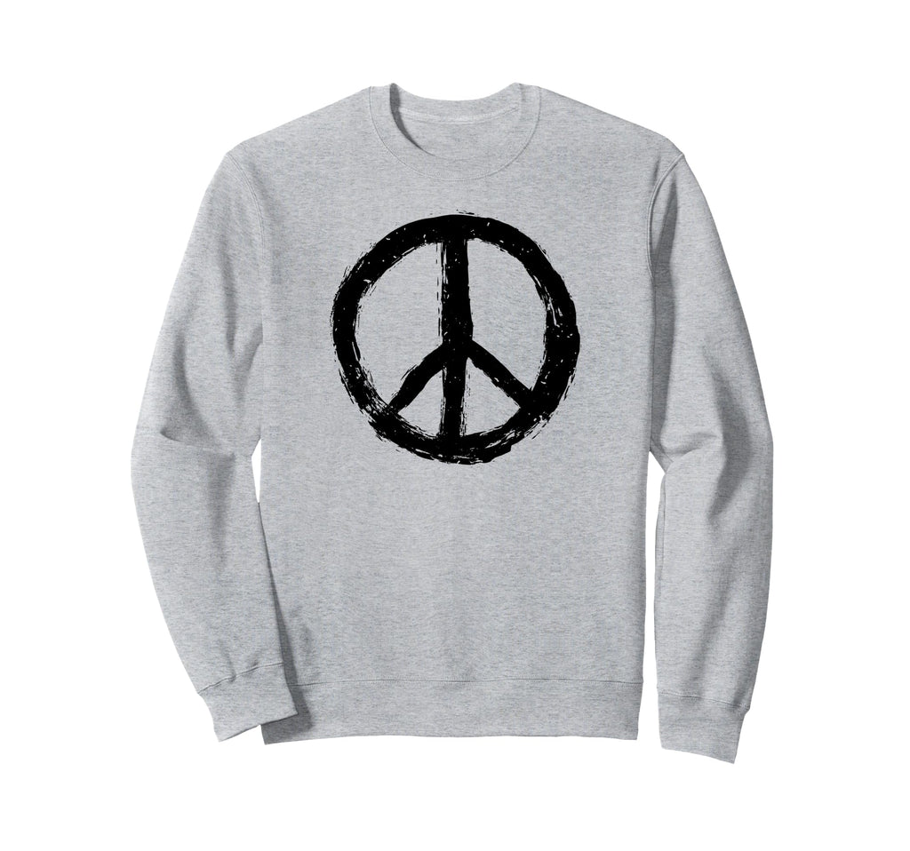 Peace Sign Distressed Logo Hippie Sweatshirt - Graphic Print for Adults - T-Shirt, Sweatshirt, Hoodie
