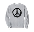 Peace Sign Distressed Logo Hippie Sweatshirt - Graphic Print for Adults - T-Shirt, Sweatshirt, Hoodie