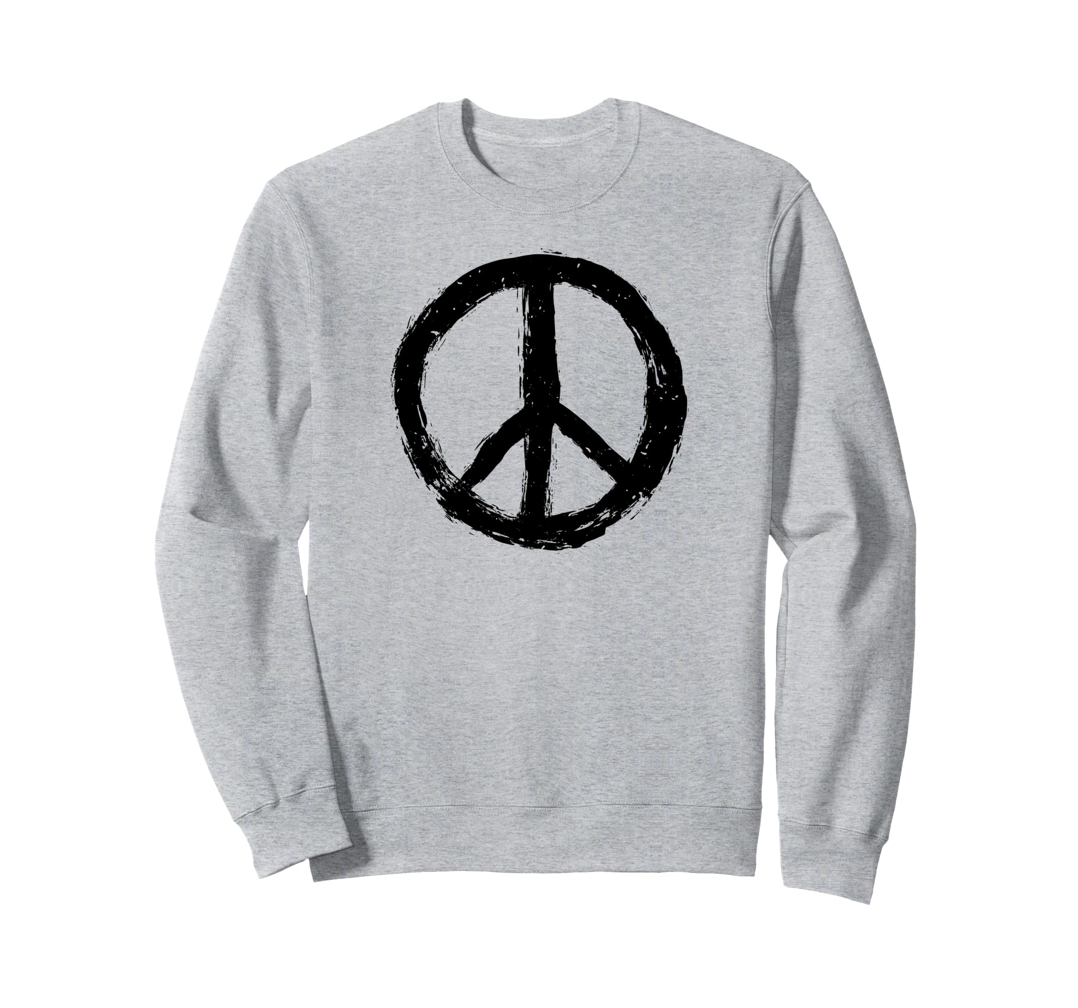 Peace Sign Distressed Logo Hippie Sweatshirt - Graphic Print for Adults - T-Shirt, Sweatshirt, Hoodie