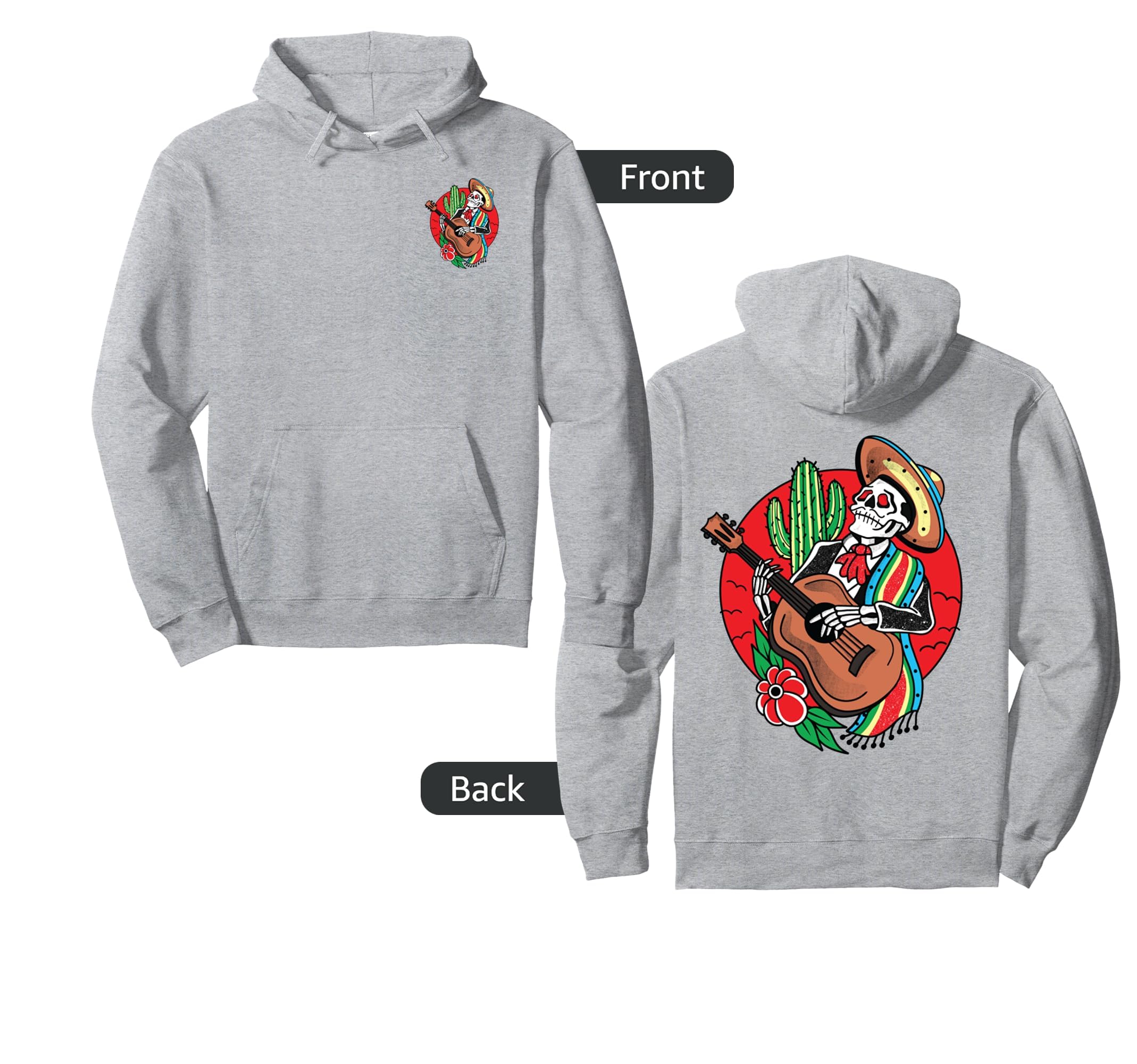 Mexican Skeleton Mariachi American Hoodie - Streetwear Style Men Women - T-Shirt, Sweatshirt, Hoodie