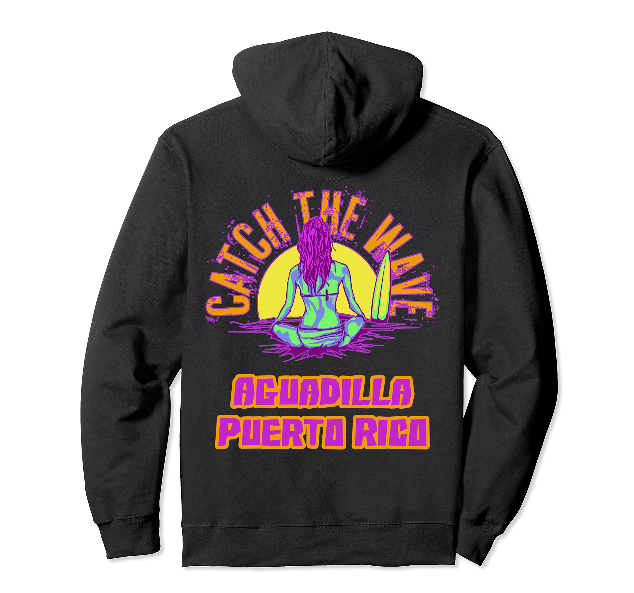 Aguadilla Puerto Rico Surfing Vaporwave Hoodie - Fun Novelty Design Unisex - T-Shirt, Sweatshirt, Hoodie