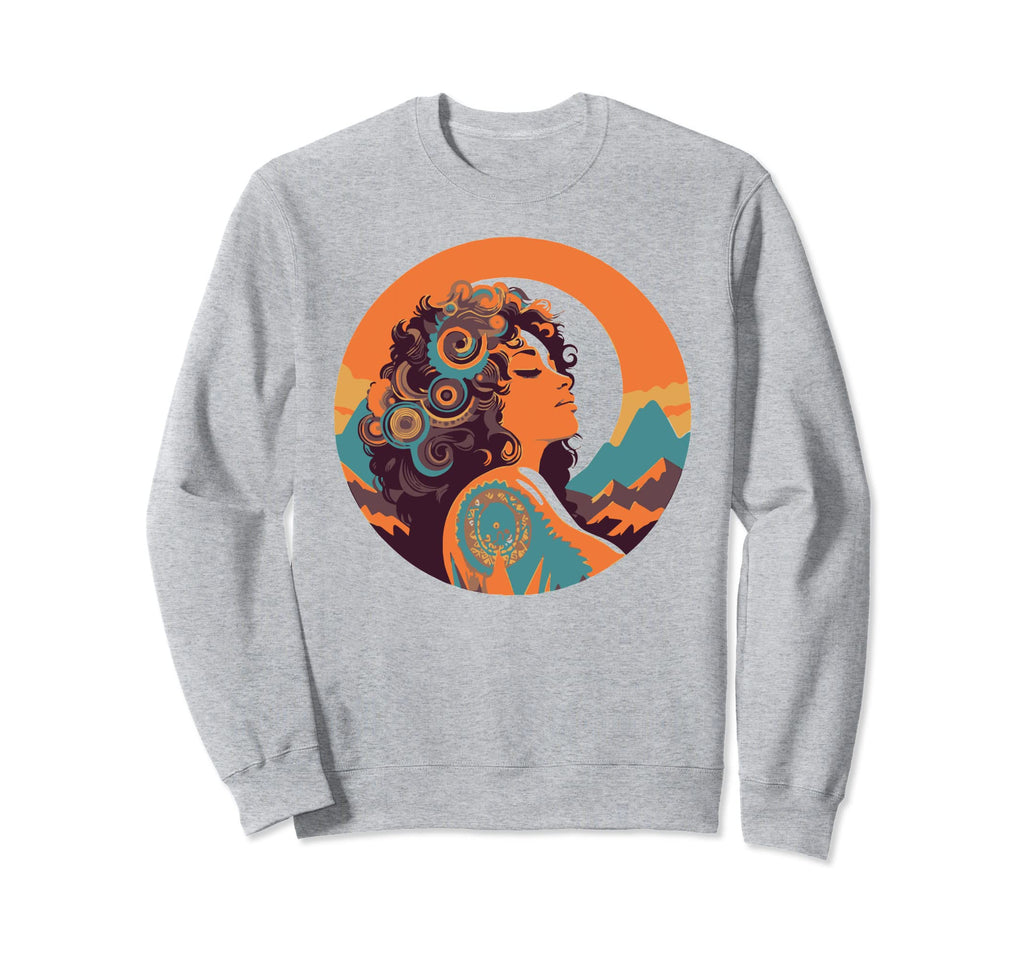 Groovy Mountain Mama Hippie 60S Sweatshirt - Casual Everyday Wear Unisex - T-Shirt, Sweatshirt, Hoodie