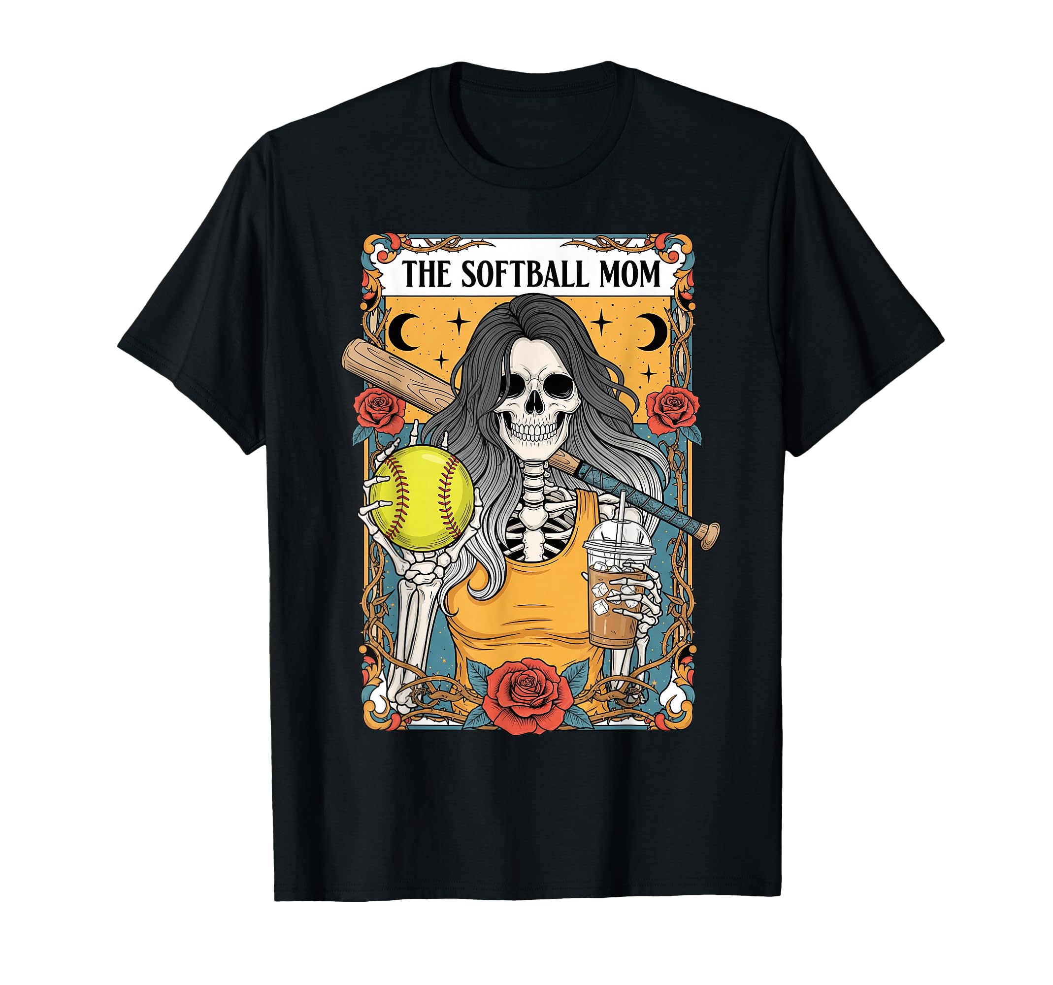 Softball Mom Tarot Card Skeleton Mom T-Shirt - Trendy Graphic for Adults - T-Shirt, Sweatshirt, Hoodie