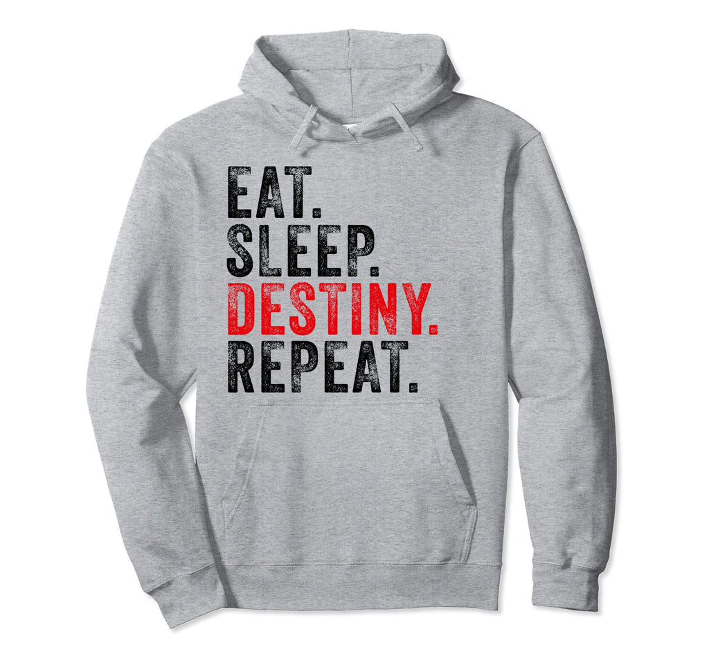 Eat Sleep Destiny Repeat Distressed Hoodie - Casual Everyday Wear Unisex - T-Shirt, Sweatshirt, Hoodie