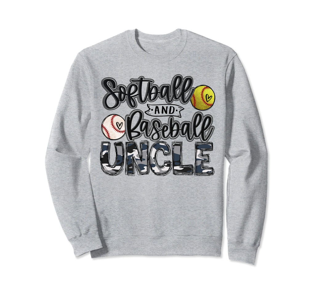 Baseball And Softball Uncle Both Sweatshirt - Aesthetic Graphic Unisex - T-Shirt, Sweatshirt, Hoodie