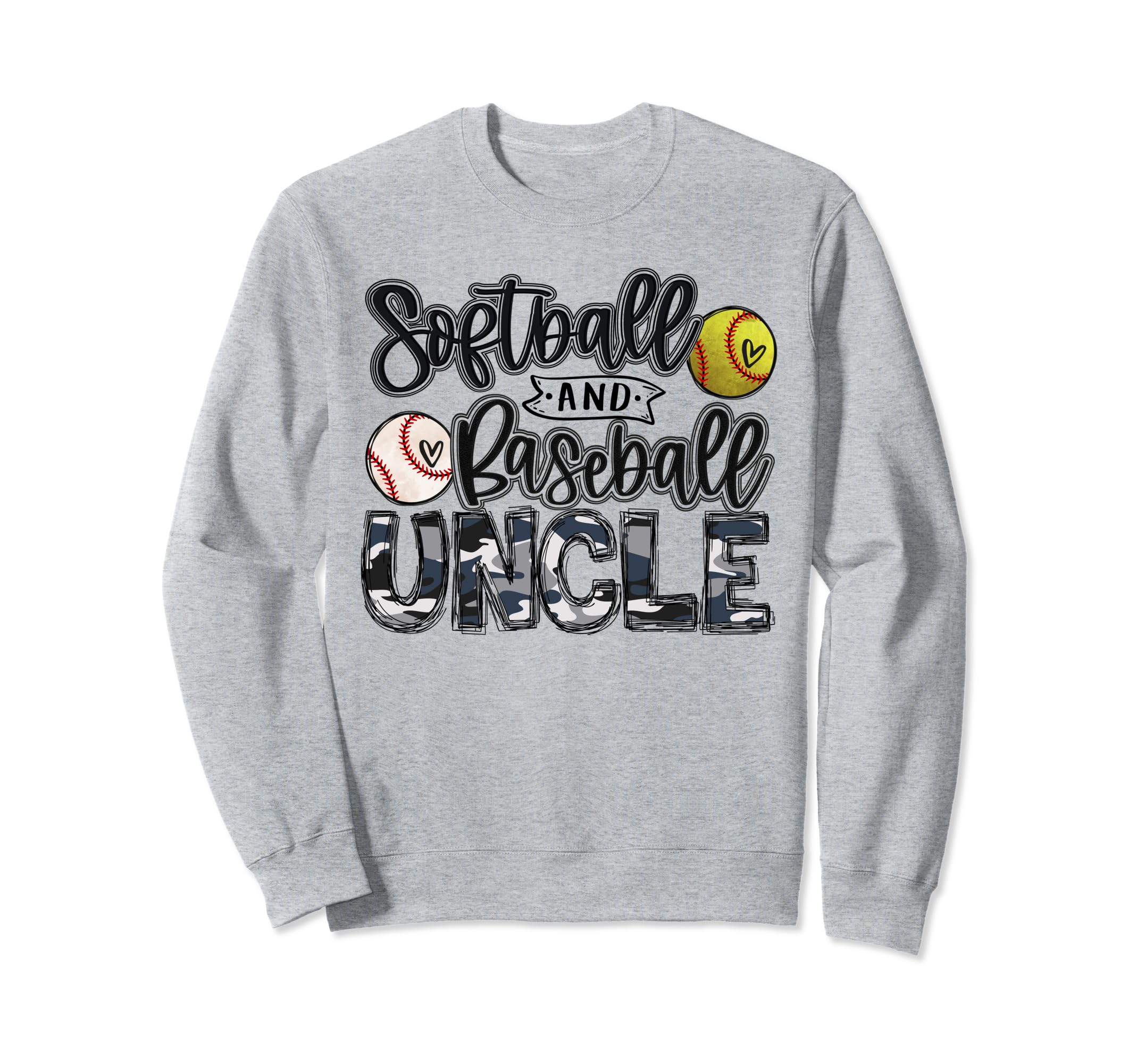 Baseball And Softball Uncle Both Sweatshirt - Aesthetic Graphic Unisex - T-Shirt, Sweatshirt, Hoodie