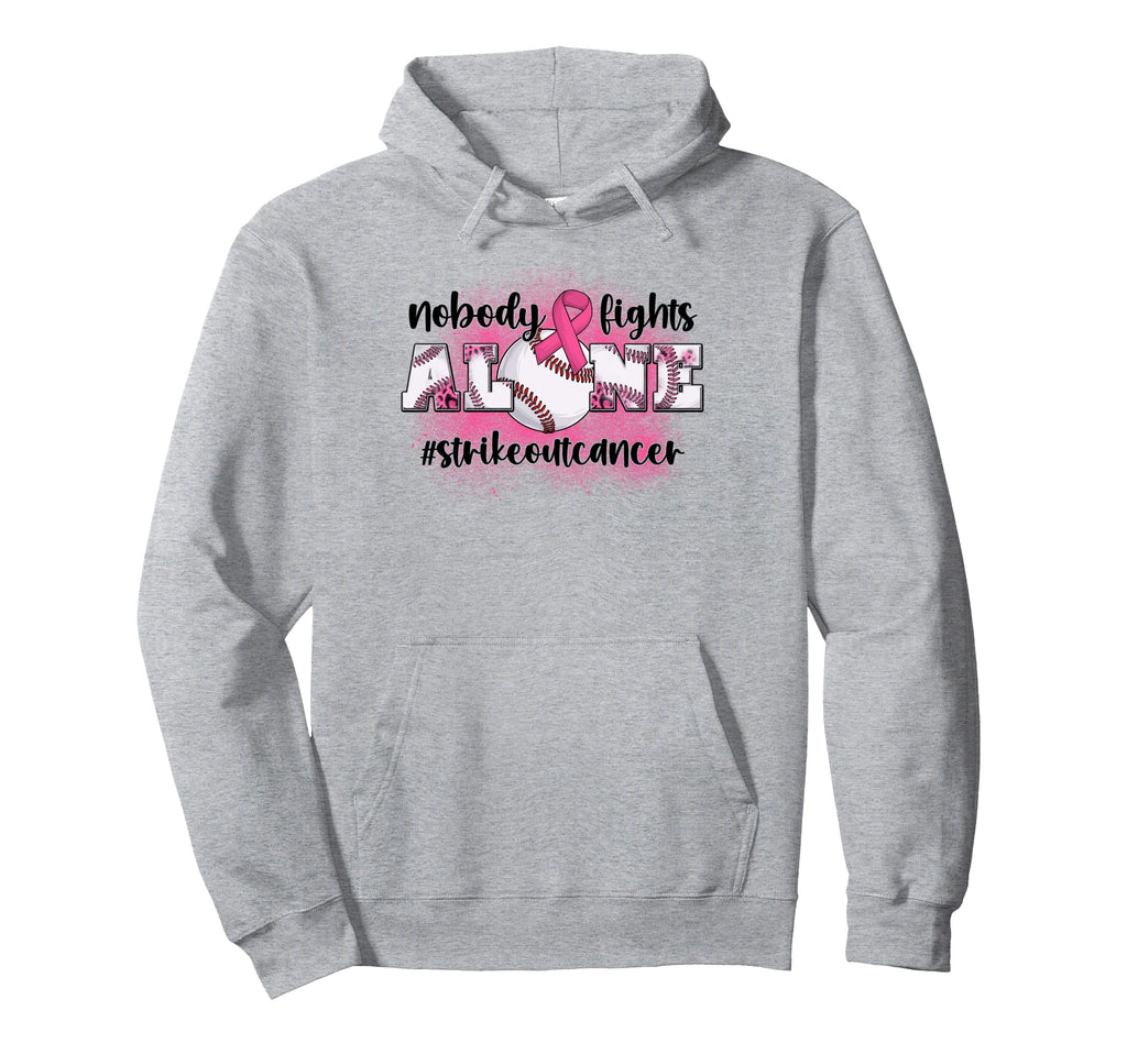 Nobody Fights Alone Strike Out Breast Hoodie - Trendy Graphic for Adults - T-Shirt, Sweatshirt, Hoodie