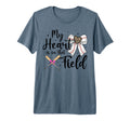Baseball Mom My Heart Is That Field T-Shirt - Custom Art Print for Adults - T-Shirt, Sweatshirt, Hoodie