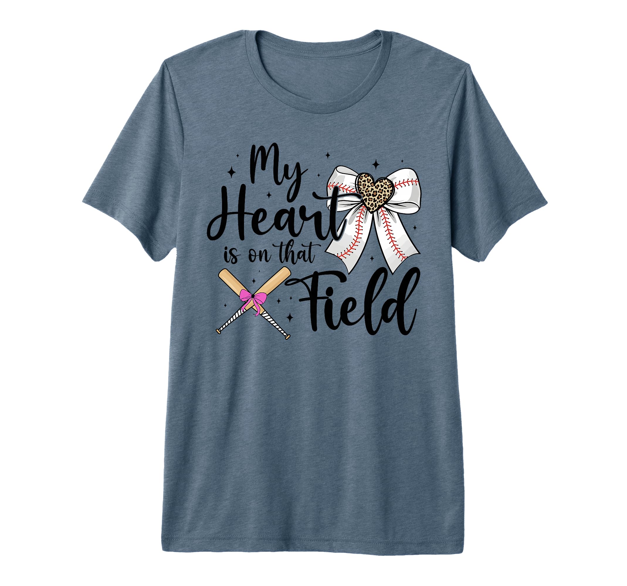 Baseball Mom My Heart Is That Field T-Shirt - Custom Art Print for Adults - T-Shirt, Sweatshirt, Hoodie