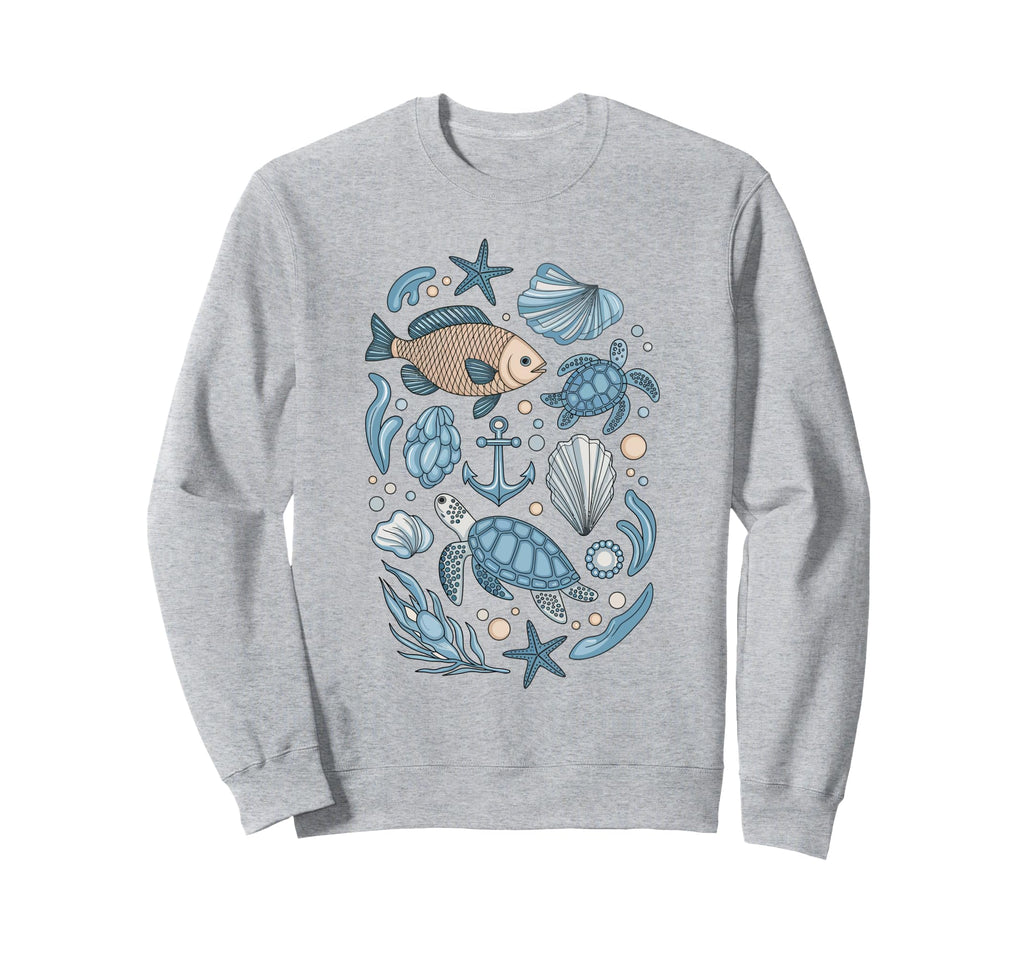 90S Fisherman Aesthetic Fish Beachy Sweatshirt - Custom Art Print Unisex - T-Shirt, Sweatshirt, Hoodie