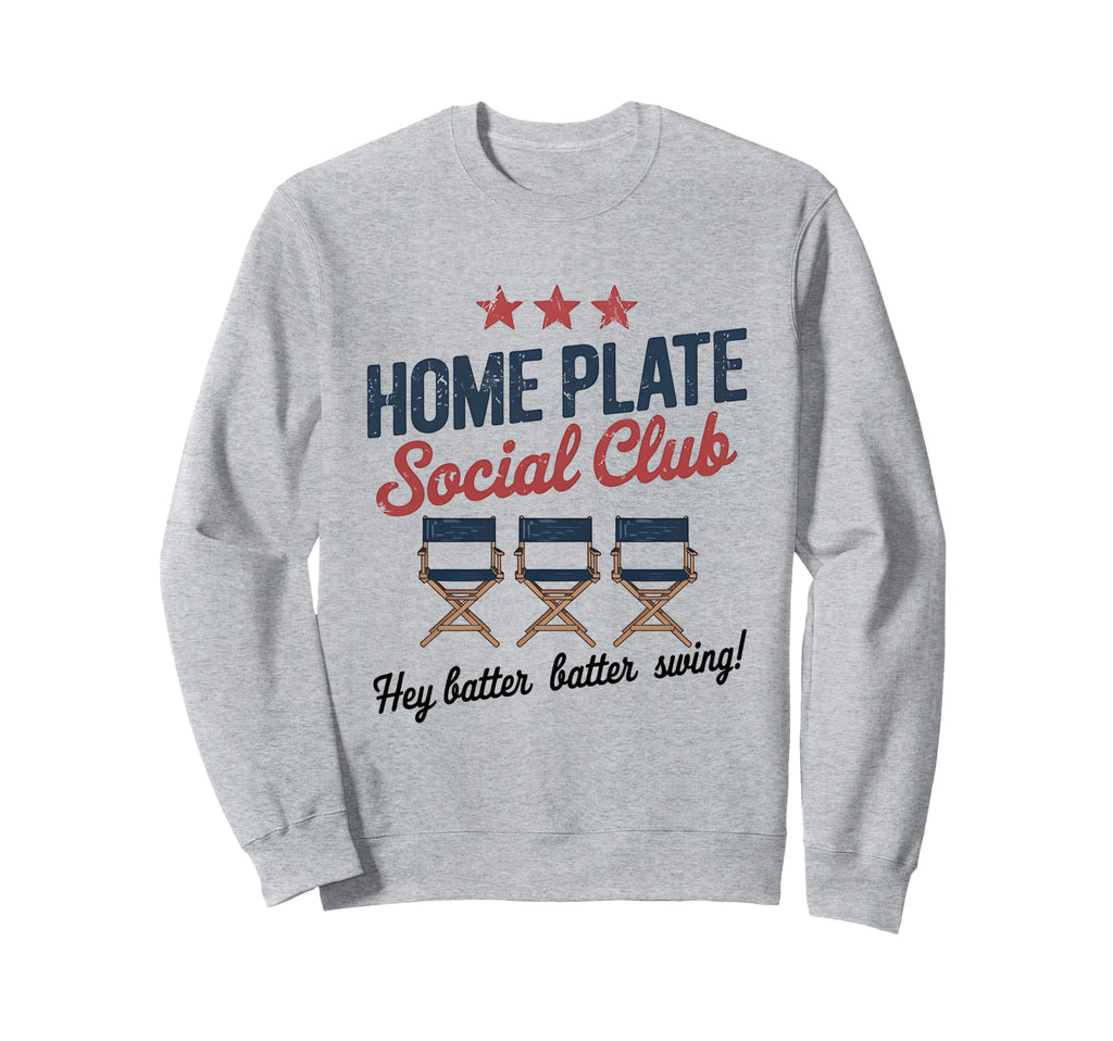 Home Plate Social Club American Sweatshirt - Trendy Graphic Unisex - T-Shirt, Sweatshirt, Hoodie