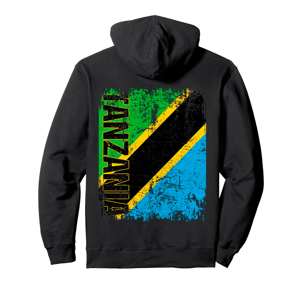 Tanzania Flag Distressed Tanzania Hoodie - Streetwear Style for Adults - T-Shirt, Sweatshirt, Hoodie