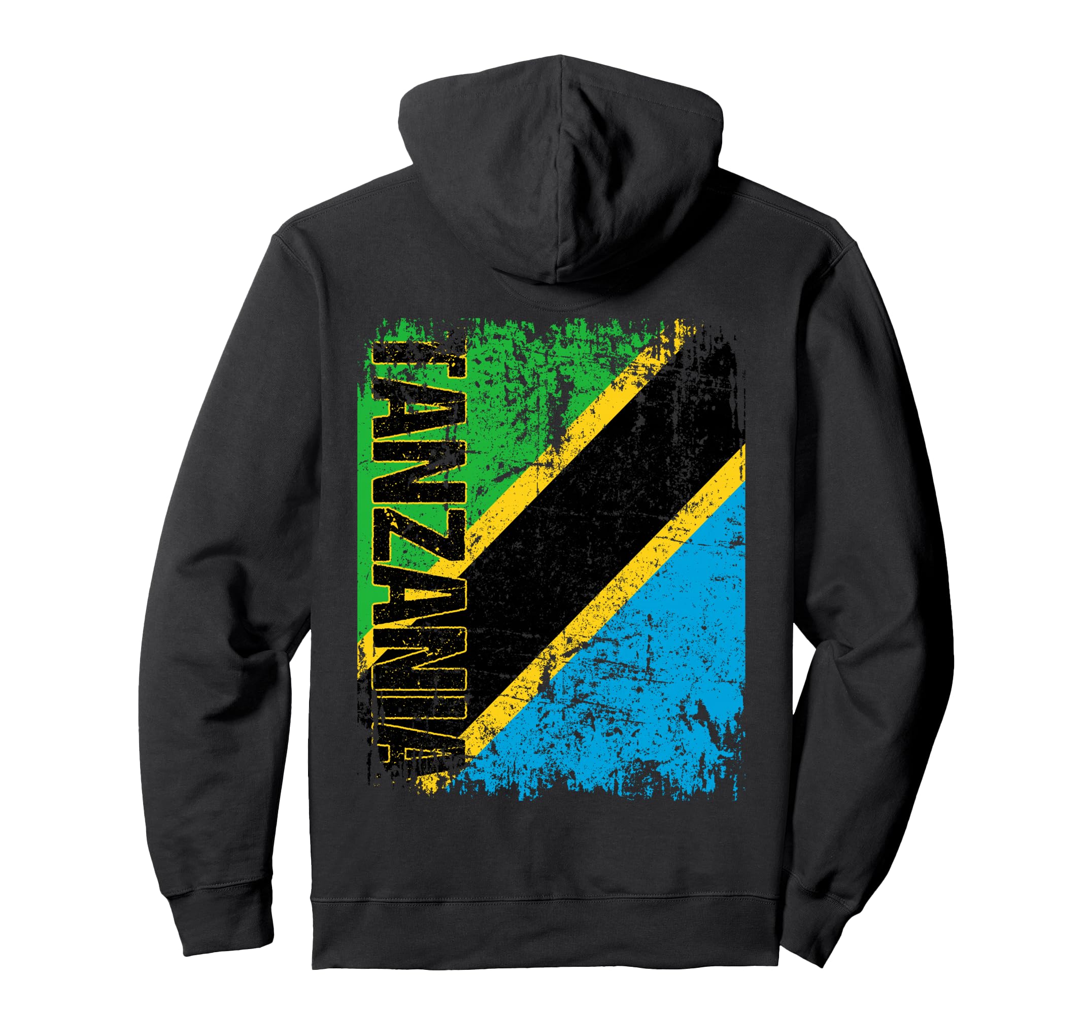 Tanzania Flag Distressed Tanzania Hoodie - Streetwear Style for Adults - T-Shirt, Sweatshirt, Hoodie
