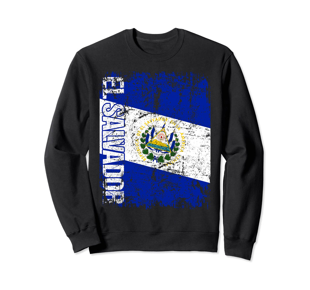 El Salvador Flag Distressed El Sweatshirt - Minimalist Print for Adults - T-Shirt, Sweatshirt, Hoodie