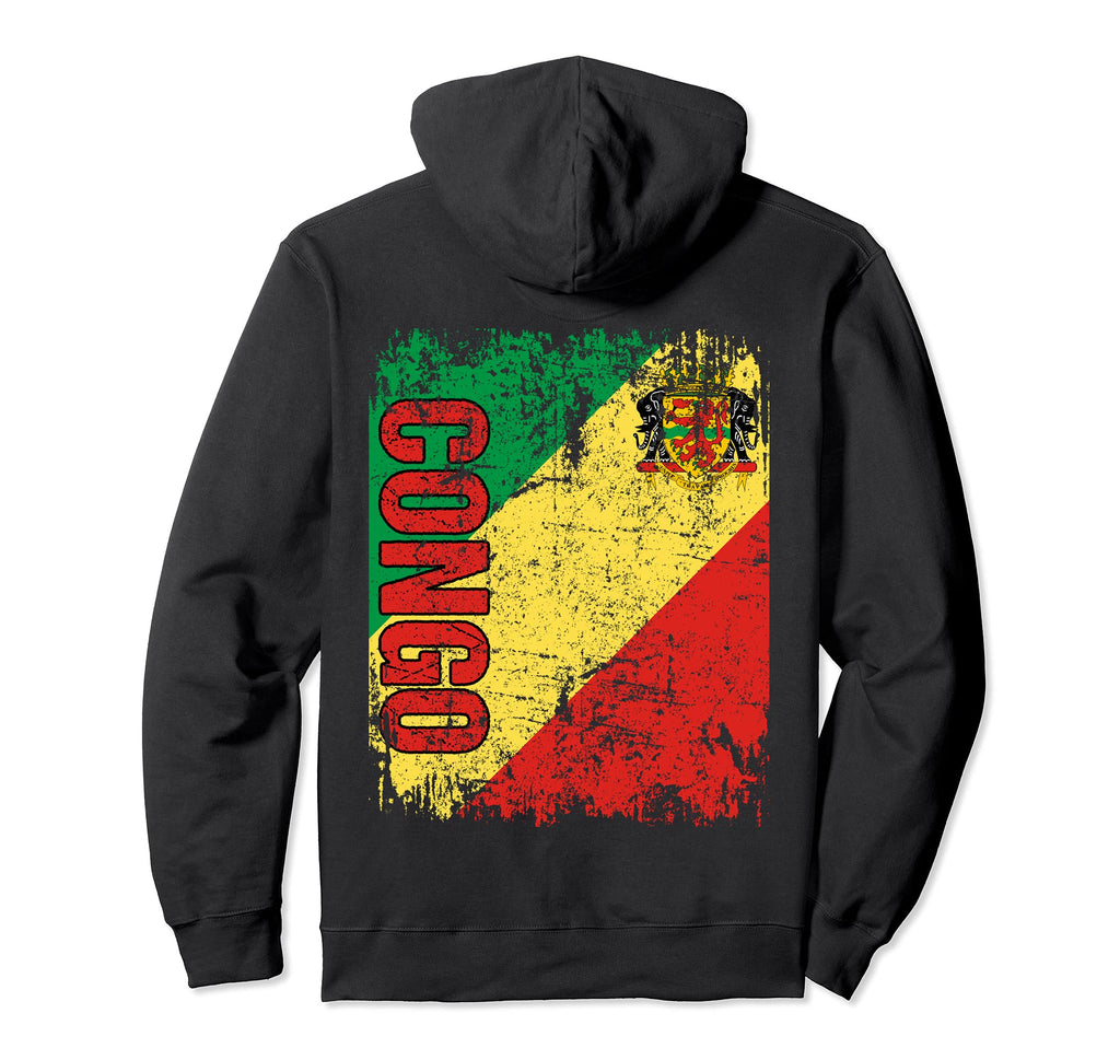 Congo Flag Distressed Congo Hoodie - Custom Art Print Men Women - T-Shirt, Sweatshirt, Hoodie