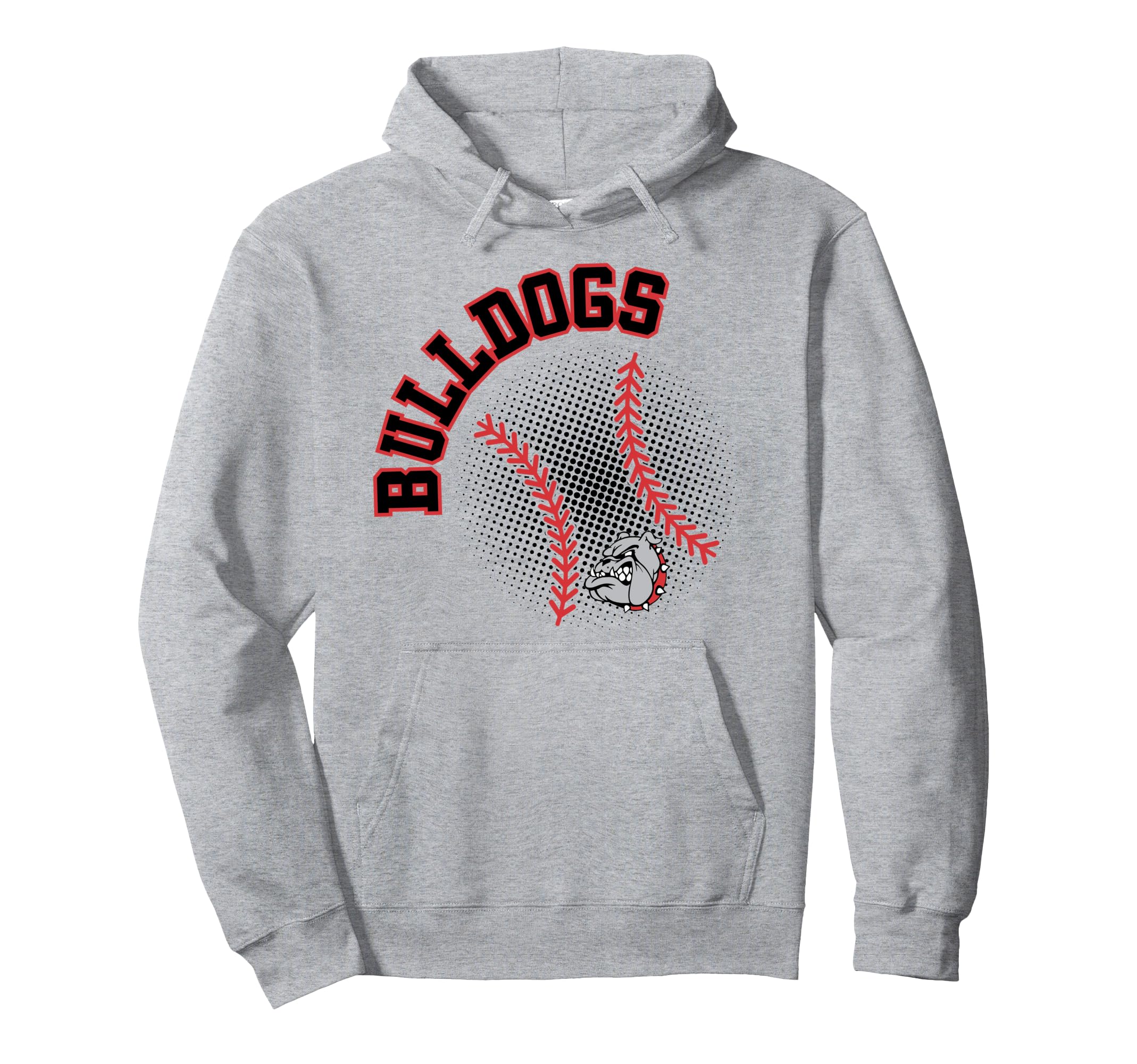 Bulldogs Baseball Red Bulldogs School Hoodie - Minimalist Print Men Women - T-Shirt, Sweatshirt, Hoodie