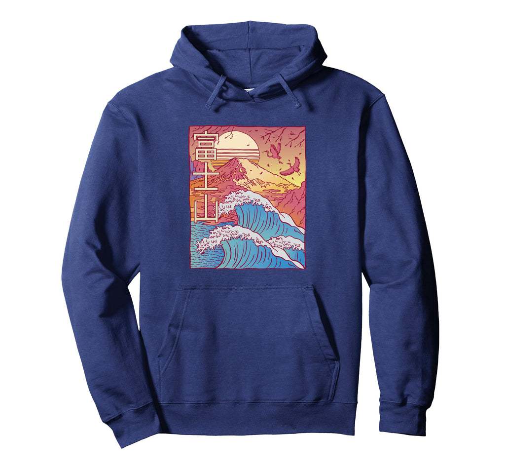 Japanese Mountain Wave Vaporwave Hoodie - Streetwear Style Men Women - T-Shirt, Sweatshirt, Hoodie