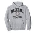 Baseball Mama Sports Enthusiast Hoodie - Unique Graphic Men Women - T-Shirt, Sweatshirt, Hoodie