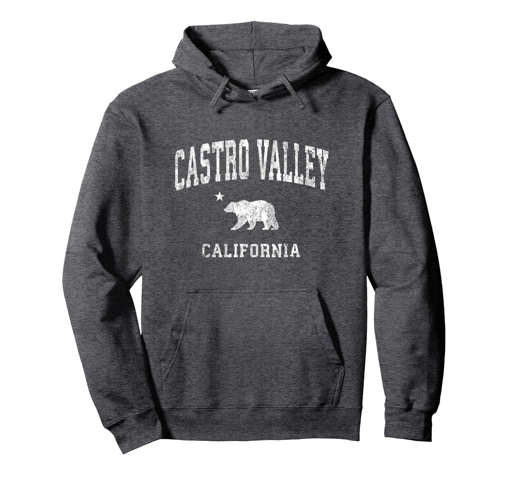 Castro Valley California Ca Distressed Hoodie - Novelty Apparel for Adults - T-Shirt, Sweatshirt, Hoodie