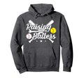 Raising Ballers Softball Baseball Dad Hoodie - Trendy Graphic Men Women - T-Shirt, Sweatshirt, Hoodie
