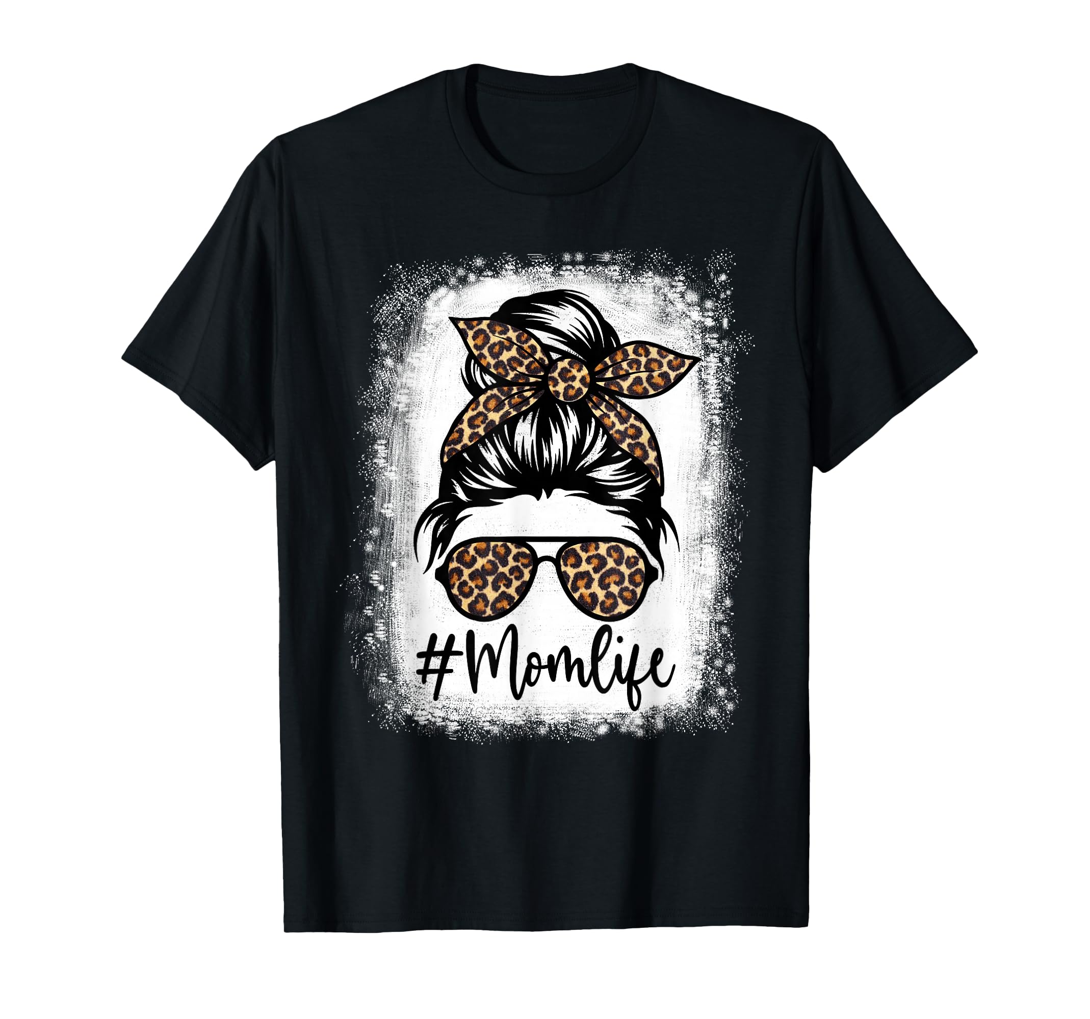 Mom Life Bleached Mom Life Leopard T-Shirt - Trendy Graphic for Adults - T-Shirt, Sweatshirt, Hoodie