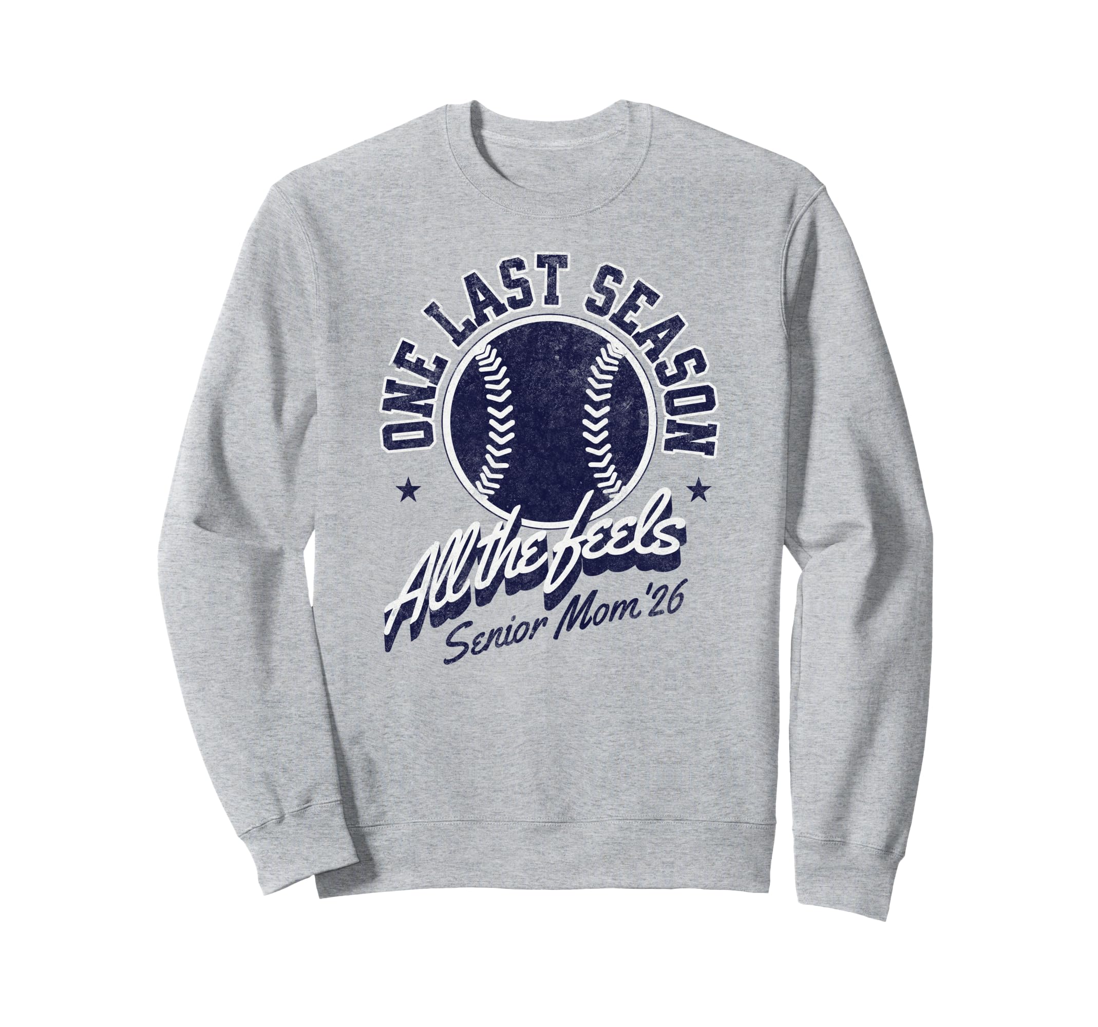 Baseball Senior Mom 2026 Distressed Sweatshirt - Aesthetic Graphic Unisex - T-Shirt, Sweatshirt, Hoodie