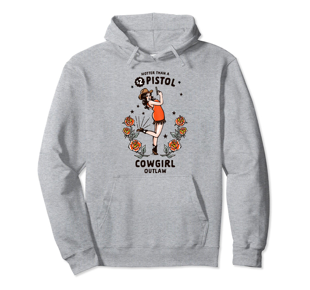 Womens Western Boho Outlaw Cowgirl Pinup Hoodie - Trendy Graphic for Adults - T-Shirt, Sweatshirt, Hoodie