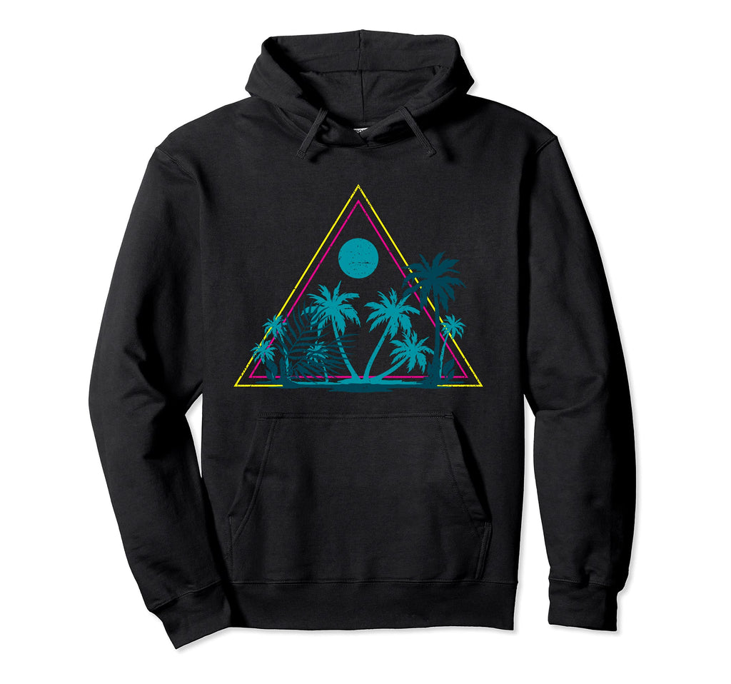 Sunset 80S Palm Trees Beach Tropical Hoodie - Streetwear Style Unisex - T-Shirt, Sweatshirt, Hoodie