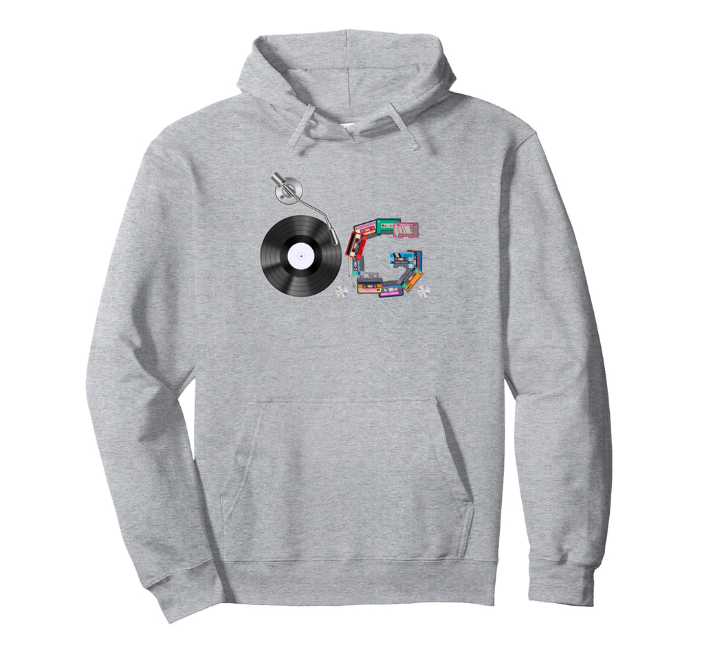 Old School Og Hip Hop Head Vinyl Cds Hoodie - Trendy Graphic for Adults - T-Shirt, Sweatshirt, Hoodie