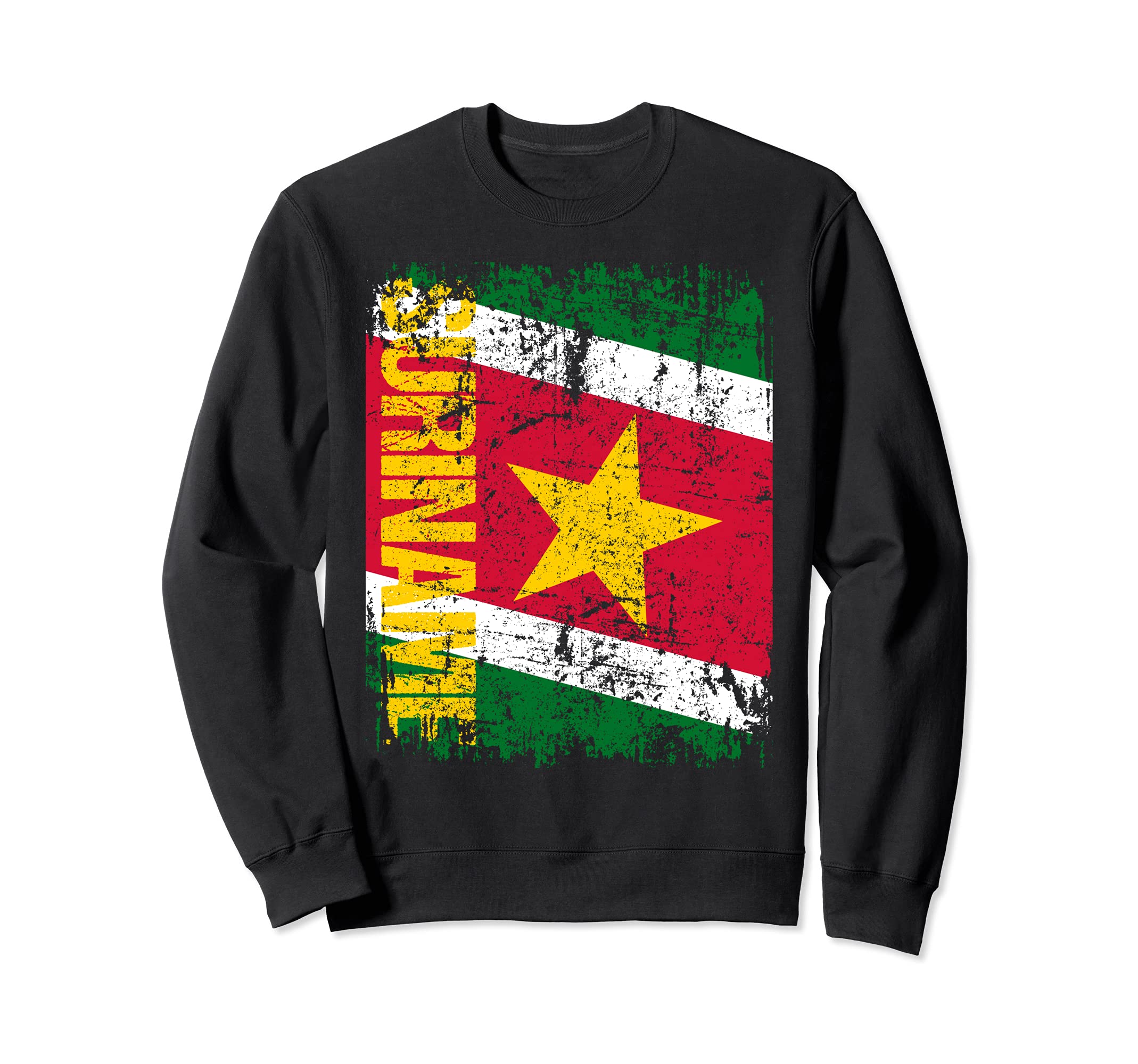 Suriname Flag Distressed Suriname Sweatshirt - Aesthetic Graphic for Adults - T-Shirt, Sweatshirt, Hoodie