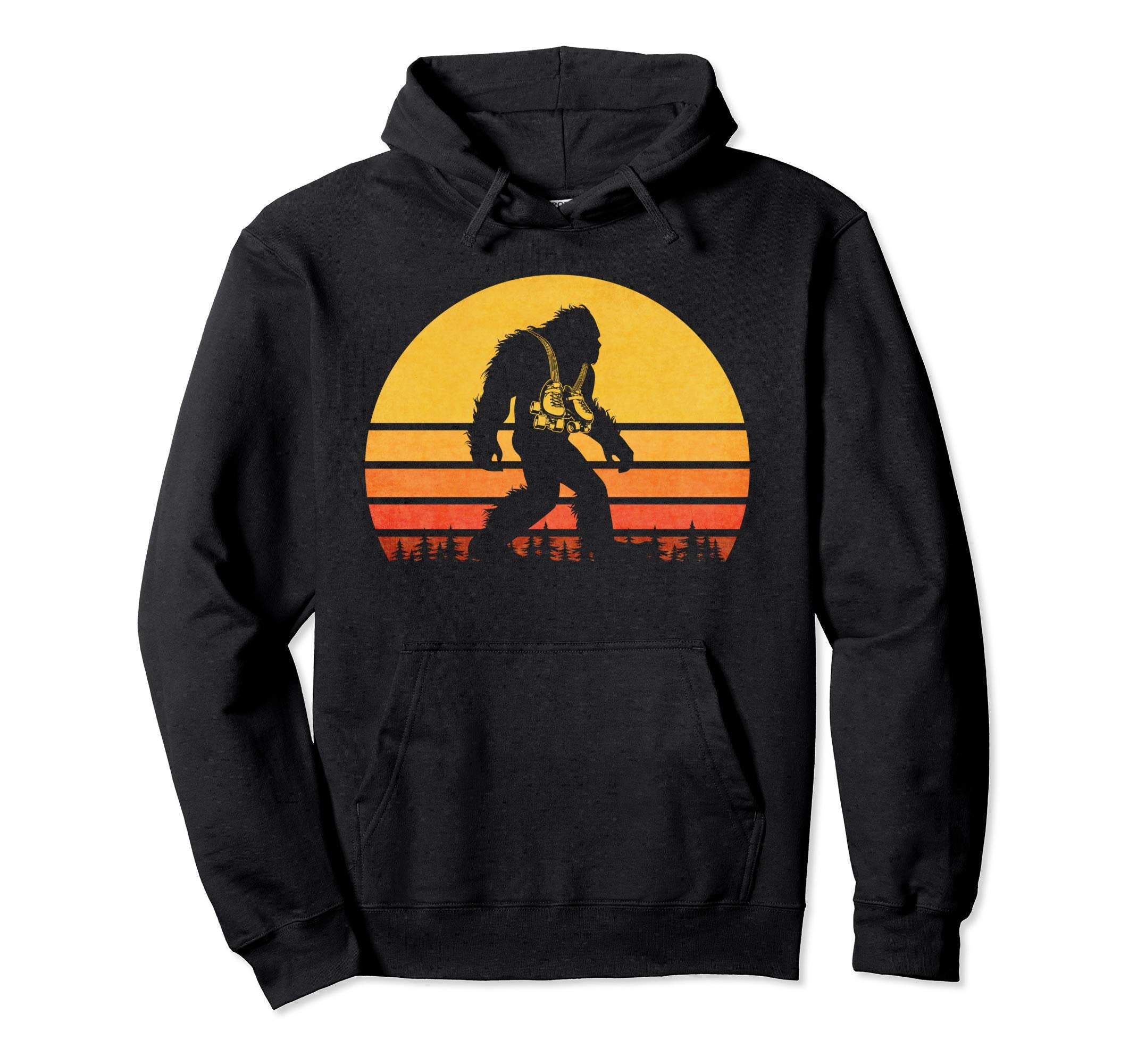 Bigfoot Rollerskates Sasquatch Hoodie - Fun Novelty Design for Adults - T-Shirt, Sweatshirt, Hoodie