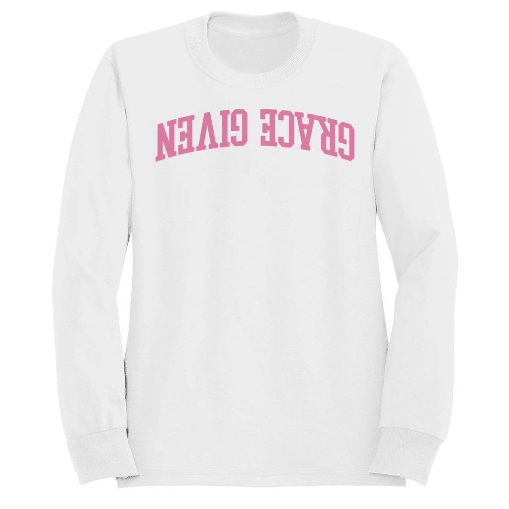 Grace Given Pink Christian Quote Women's - Adult & Kids T-Shirts, Sweatshirts & Hoodies apparel design preview 1