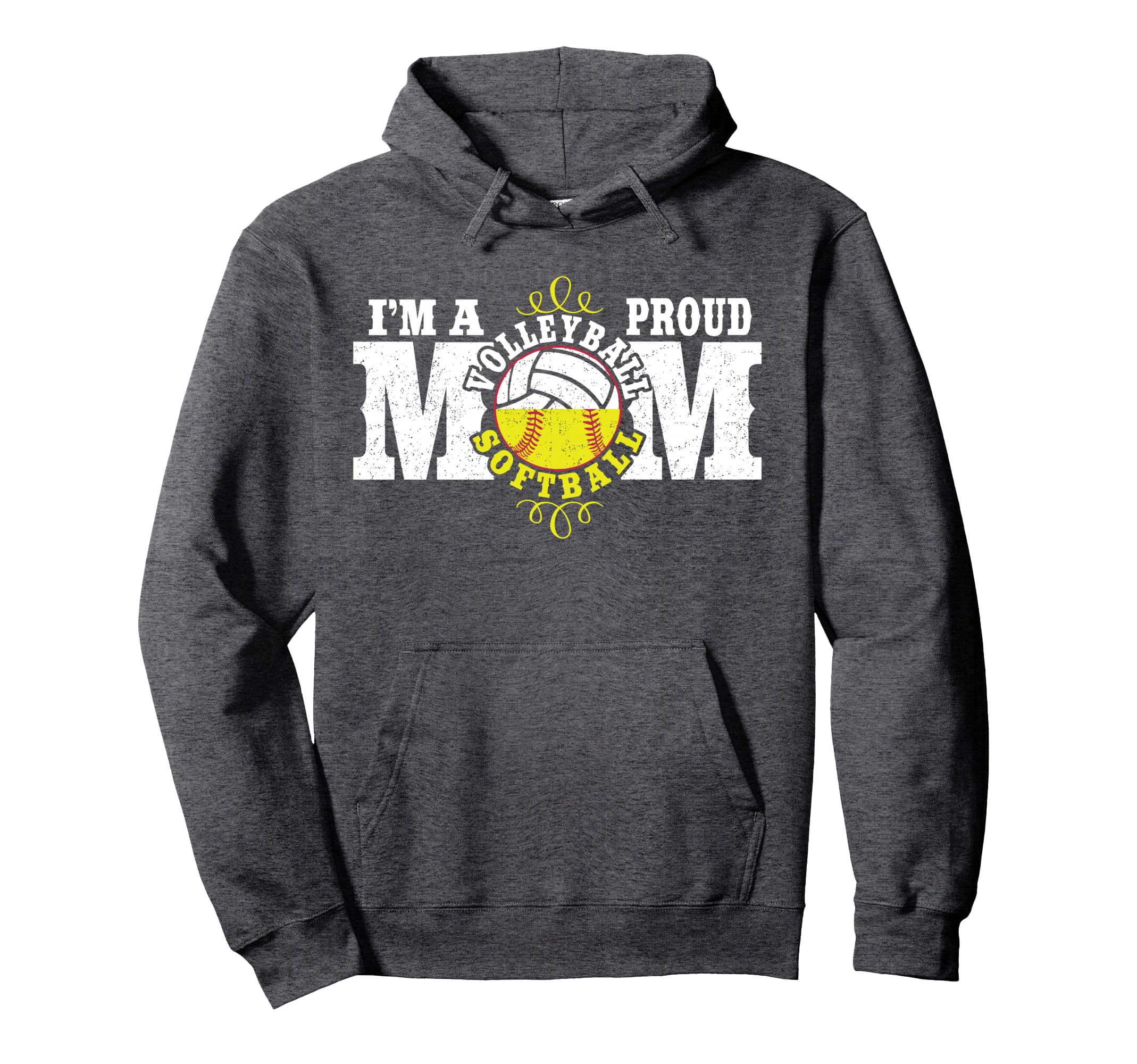 Im Proud Volleyball Softball Mom Hoodie - Trendy Graphic Unisex - T-Shirt, Sweatshirt, Hoodie