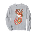 Groovy Reindeer Stocking Boho Sweatshirt - Novelty Apparel for Adults - T-Shirt, Sweatshirt, Hoodie