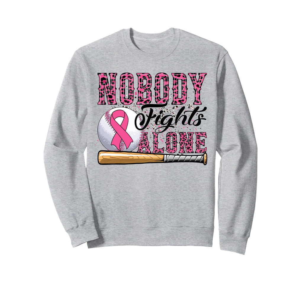 Nobody Fights Alone Breast Cancer Sweatshirt - Custom Art Print for Adults - T-Shirt, Sweatshirt, Hoodie