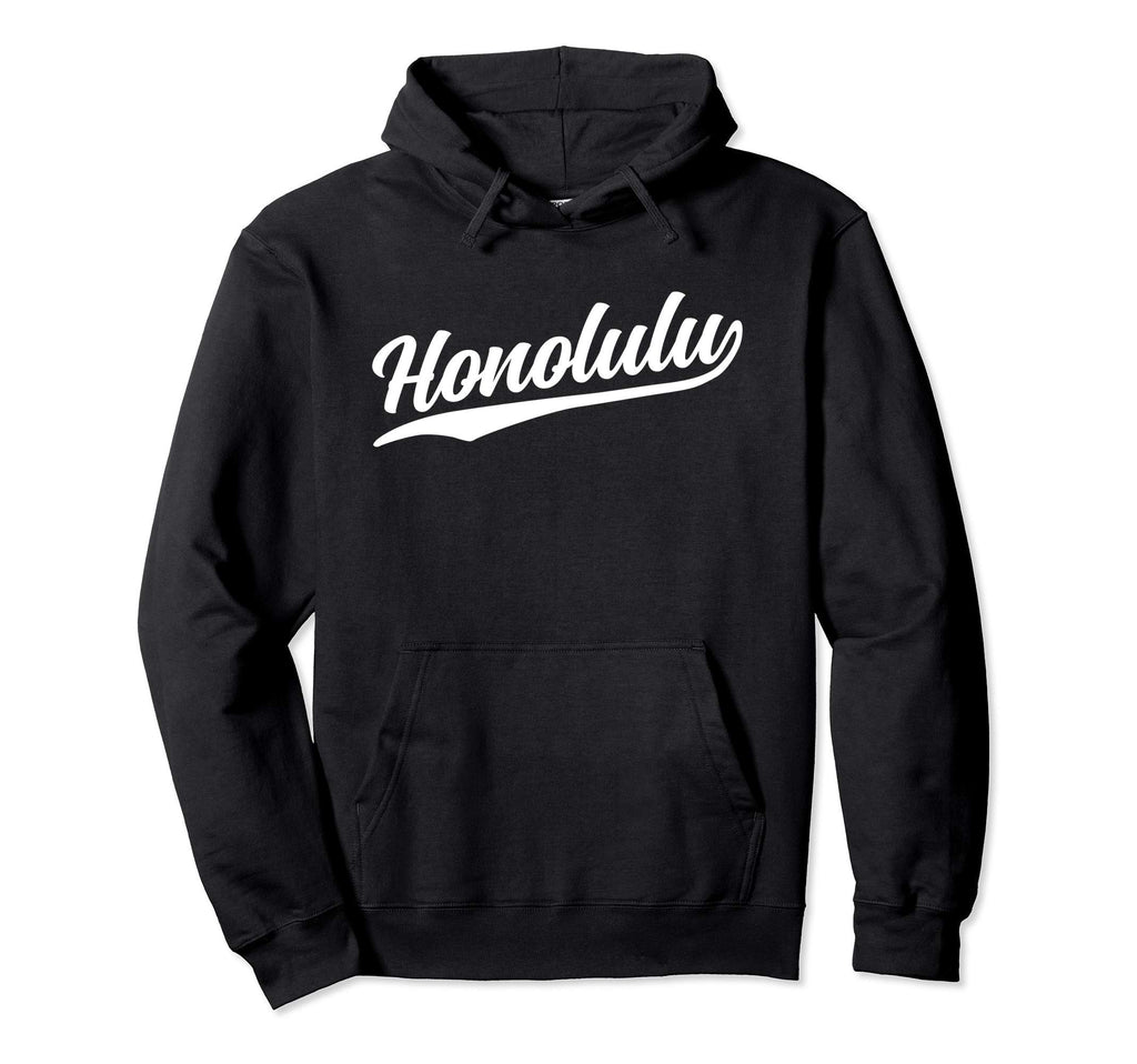 Honolulu Hawaii Script 1970S White Text Hoodie - Unique Graphic Unisex - T-Shirt, Sweatshirt, Hoodie