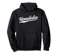 Honolulu Hawaii Script 1970S White Text Hoodie - Unique Graphic Unisex - T-Shirt, Sweatshirt, Hoodie