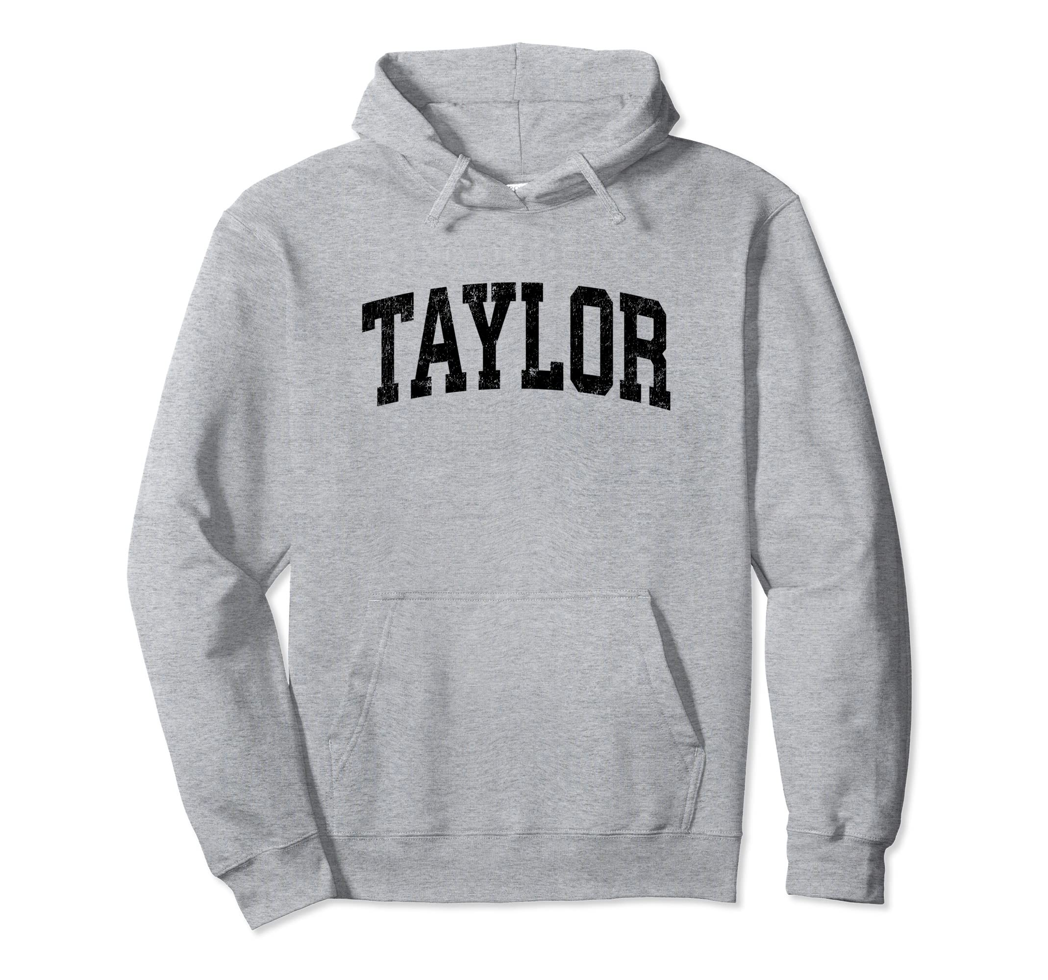 Taylor Texas Tx Athletic Sports Black Hoodie - Graphic Print for Adults - T-Shirt, Sweatshirt, Hoodie