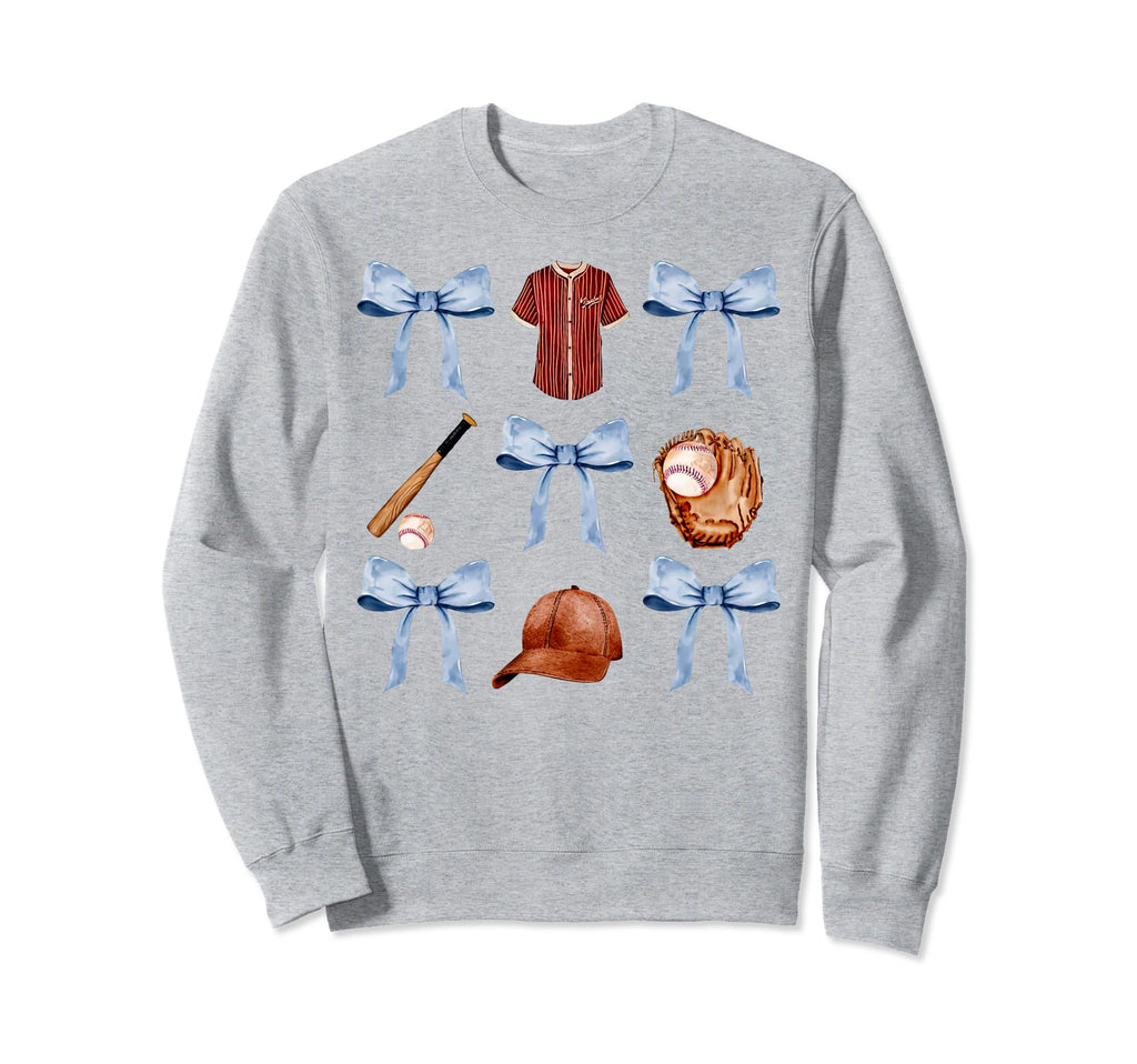 Baseball Coquette Bow Mothers Day Sweatshirt - Novelty Apparel Unisex - T-Shirt, Sweatshirt, Hoodie