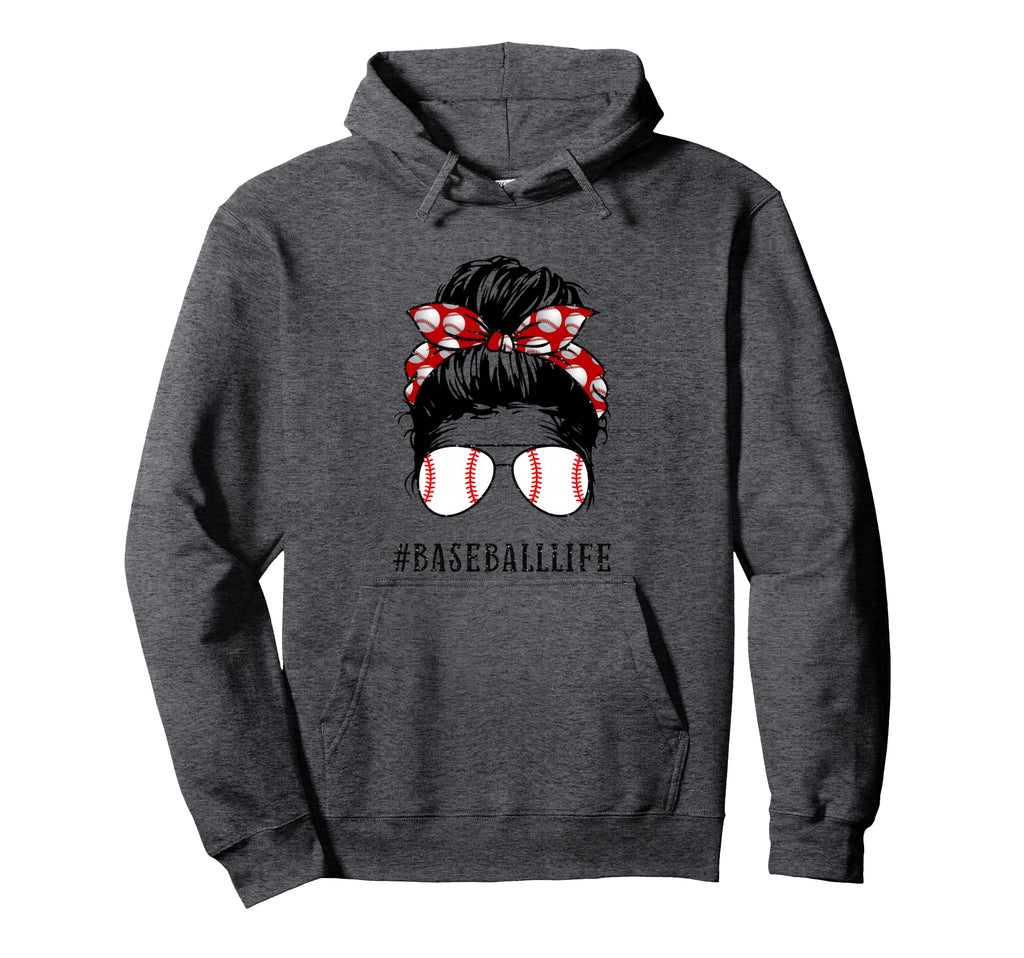 Mom Messy Hair Bun Aviators Glasses Hoodie - Unique Graphic Men Women - T-Shirt, Sweatshirt, Hoodie