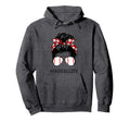 Mom Messy Hair Bun Aviators Glasses Hoodie - Unique Graphic Men Women - T-Shirt, Sweatshirt, Hoodie