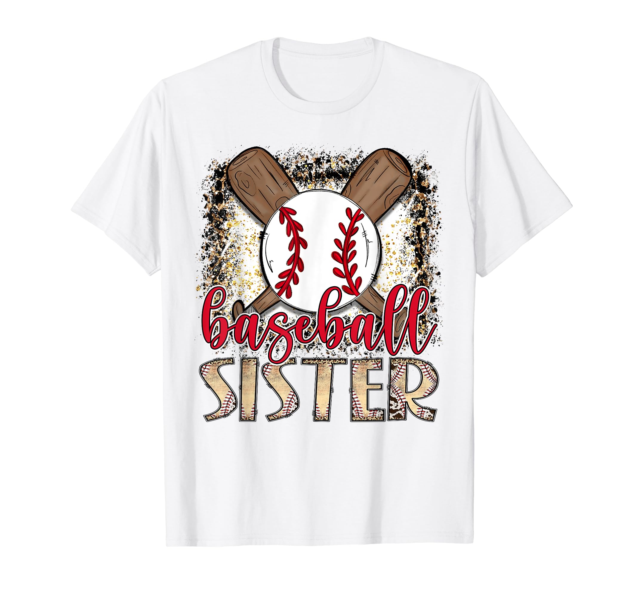 Baseball Sister Leopard Proud Ball T-Shirt - Unique Graphic Men Women - T-Shirt, Sweatshirt, Hoodie