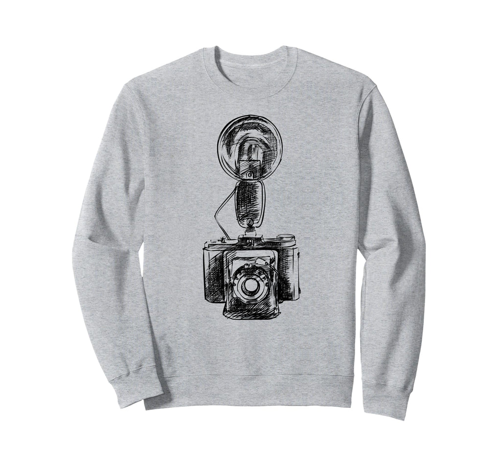 Photography Lovers Camera Sketch Sweatshirt - Graphic Print for Adults - T-Shirt, Sweatshirt, Hoodie