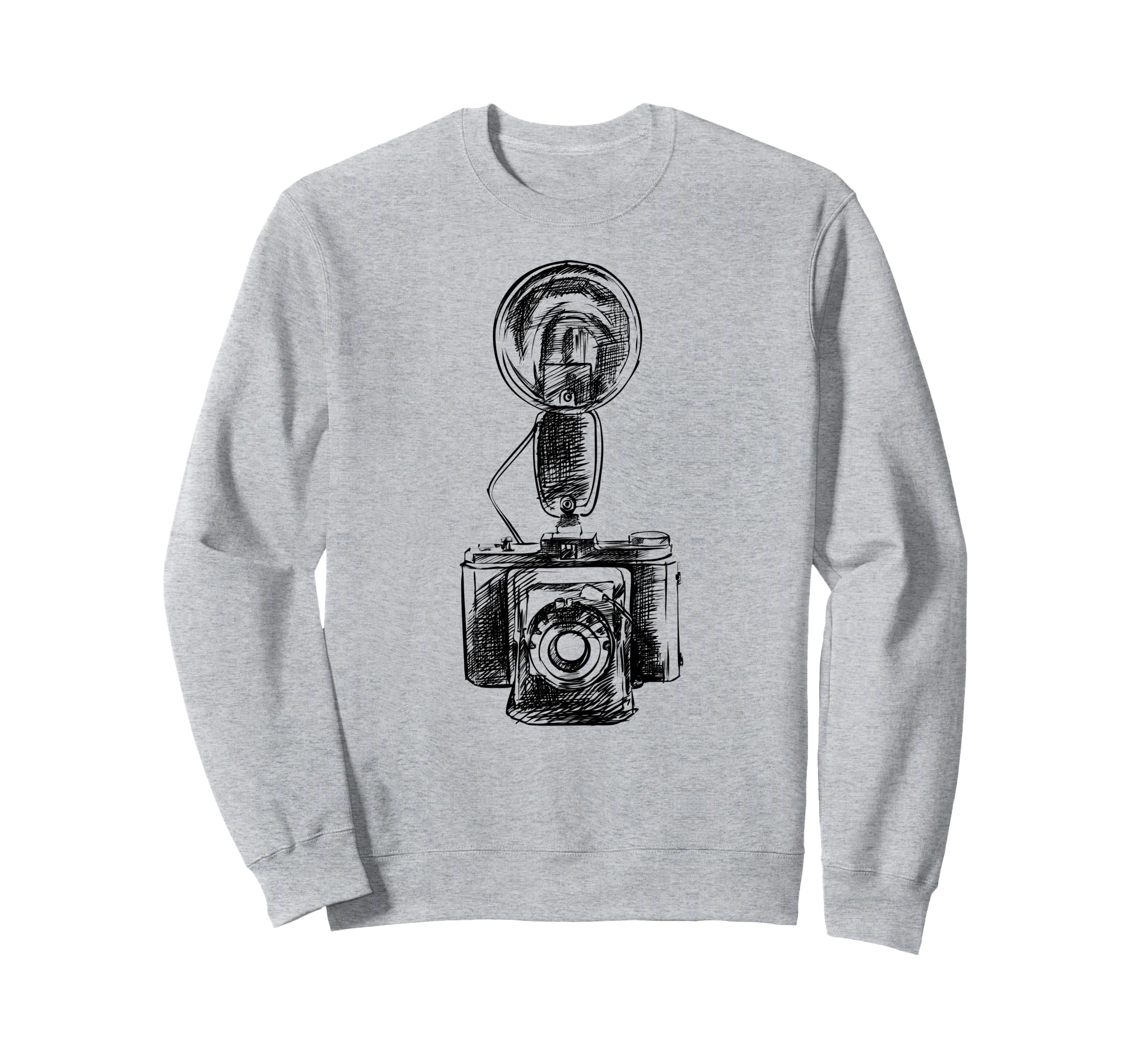 Photography Lovers Camera Sketch Sweatshirt - Graphic Print for Adults - T-Shirt, Sweatshirt, Hoodie