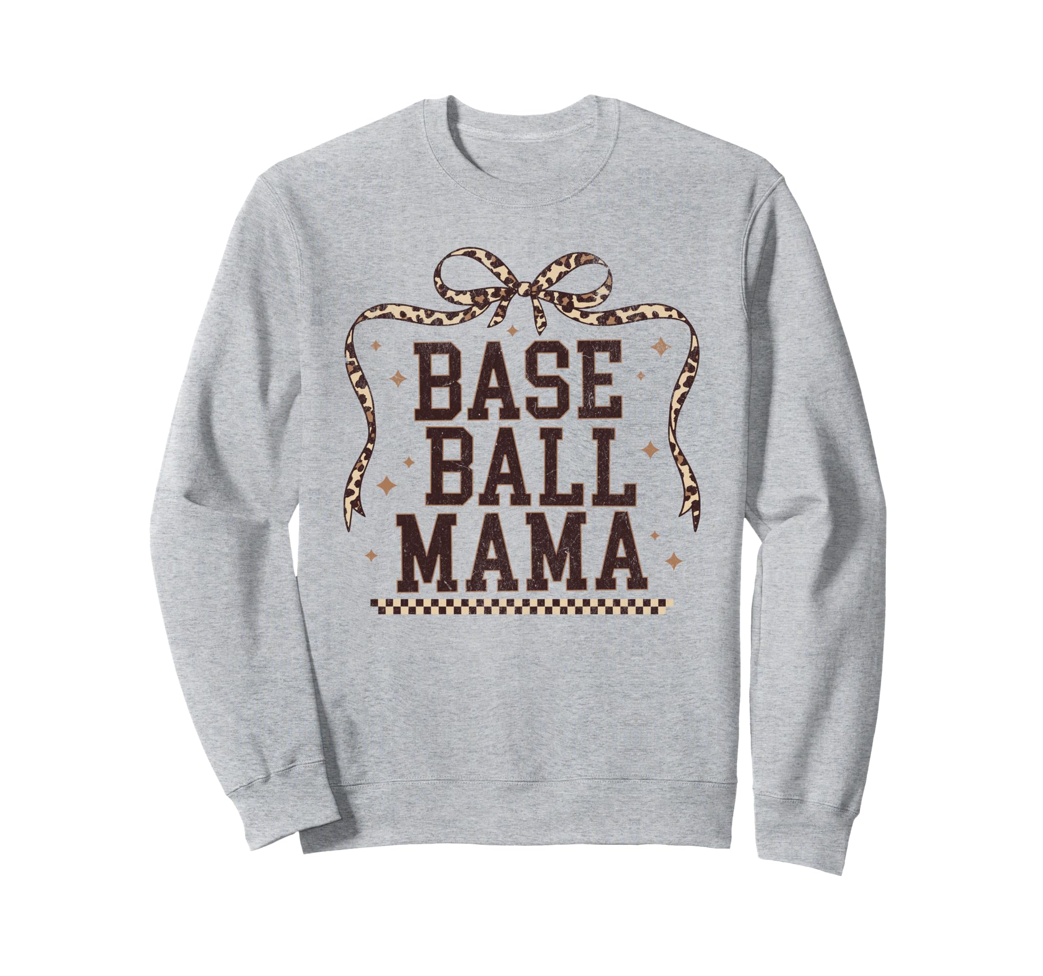 Baseball Mama Coquette Leopard Bow Sweatshirt - Unique Graphic Unisex - T-Shirt, Sweatshirt, Hoodie