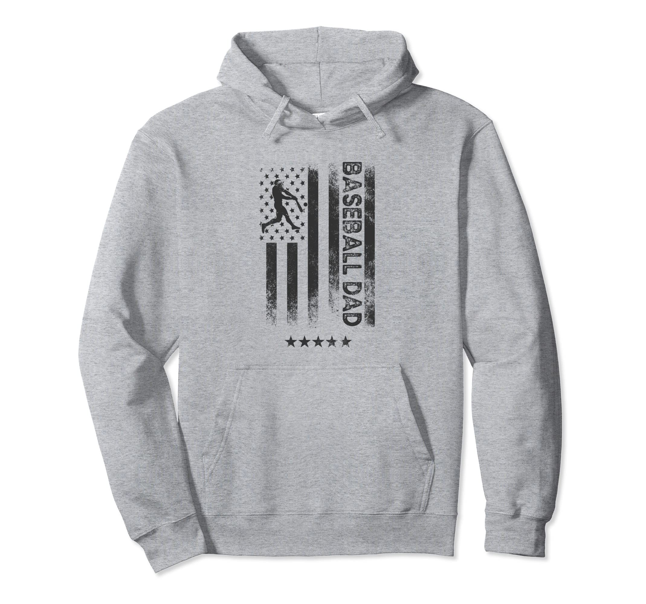 Usa American Flag Baseball Dad Hoodie - Novelty Apparel Unisex - T-Shirt, Sweatshirt, Hoodie