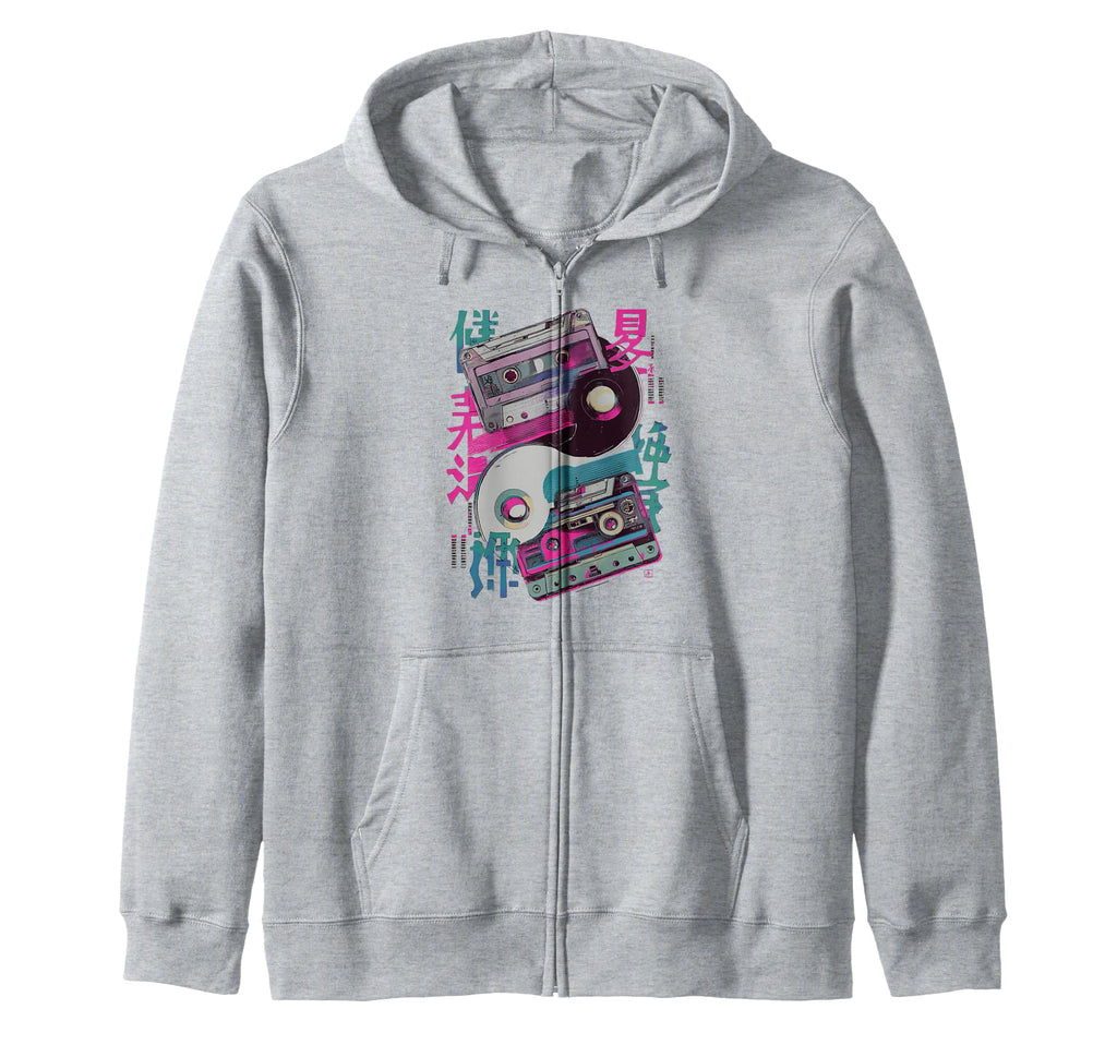 Old School Tokyo Cassette Tape Yin Yang Hoodie - Novelty Apparel Unisex - T-Shirt, Sweatshirt, Hoodie
