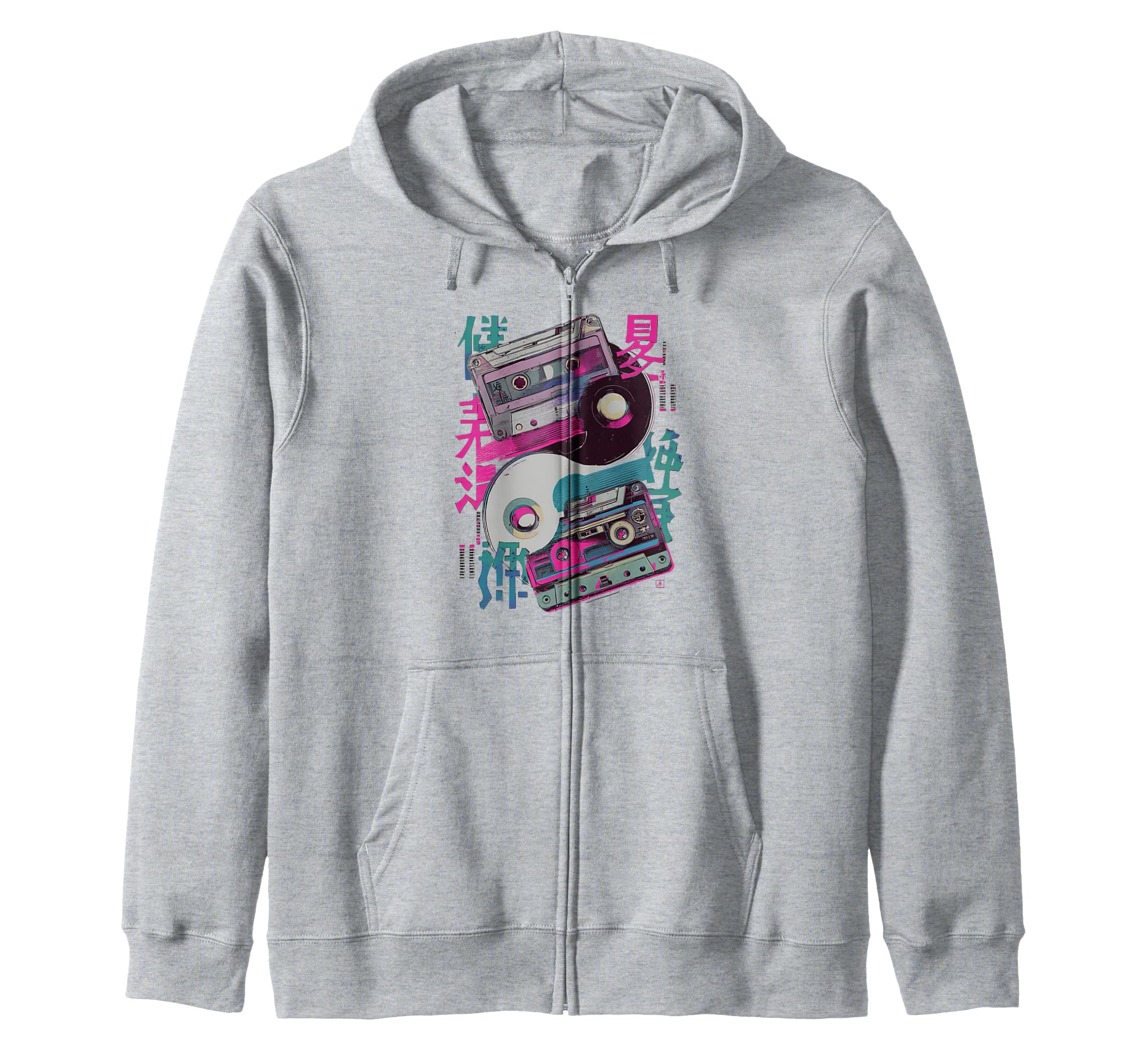 Old School Tokyo Cassette Tape Yin Yang Hoodie - Novelty Apparel Unisex - T-Shirt, Sweatshirt, Hoodie